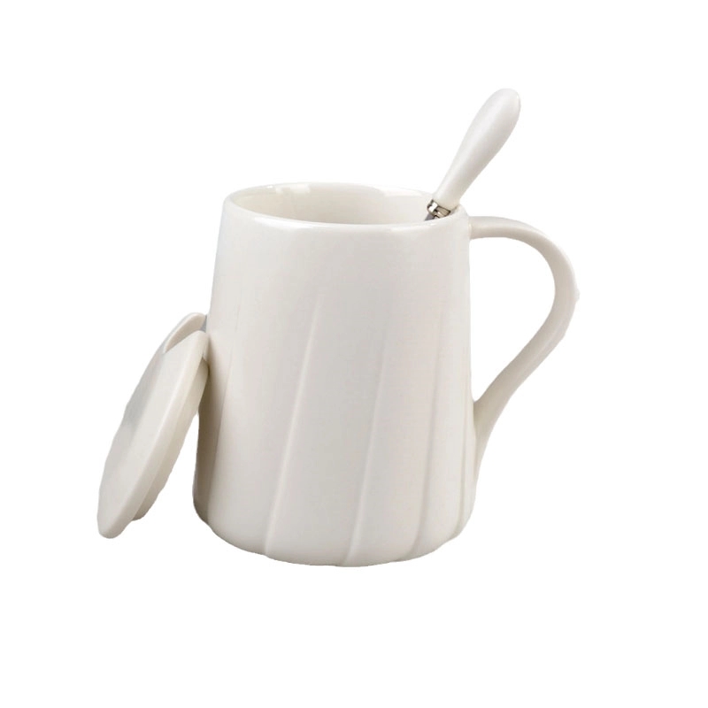 Custom 12 OZ Ceramic Coffee Mug with lid spoon 4