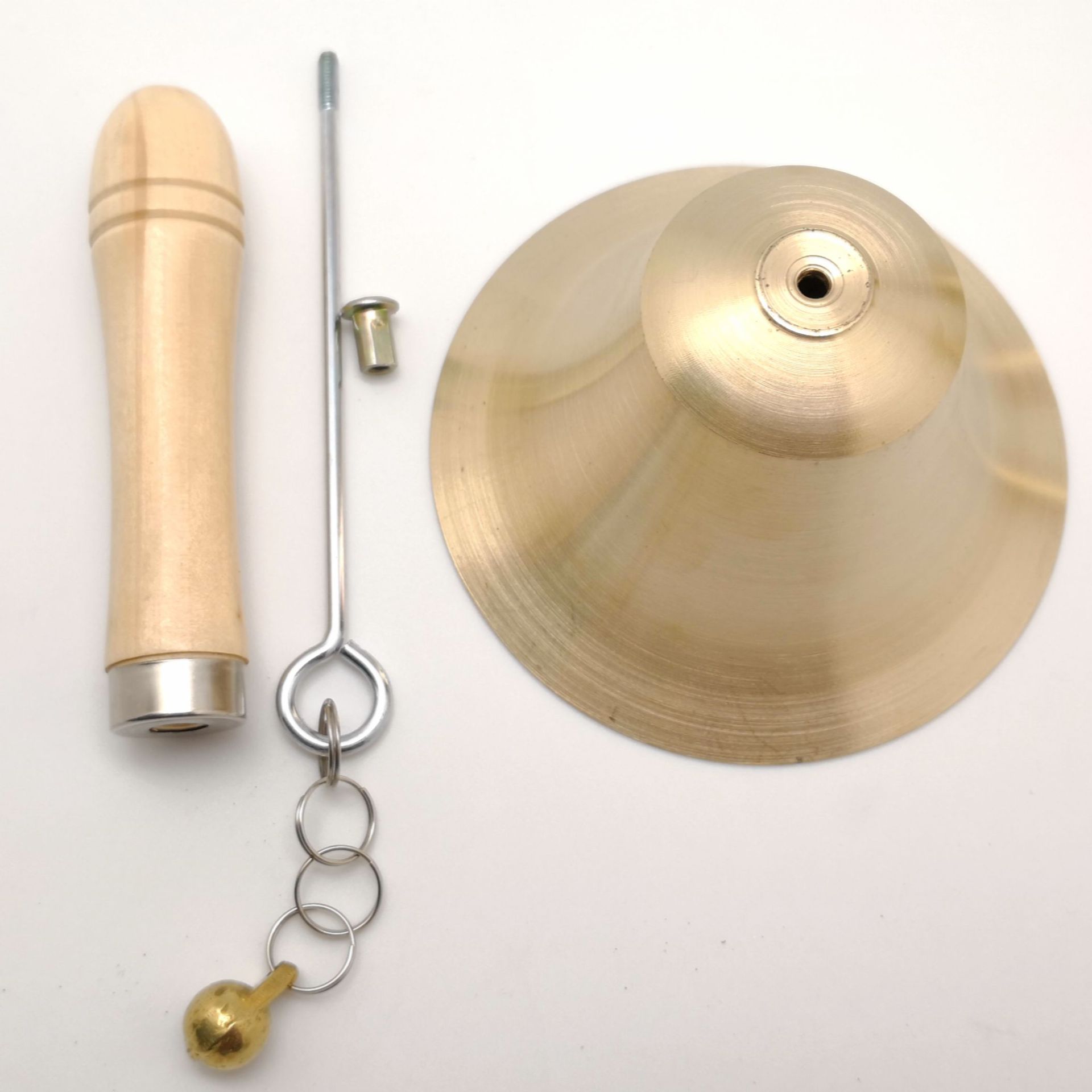 Louder Brass Hand Call Bell with Wooden Handle MOQ50 2