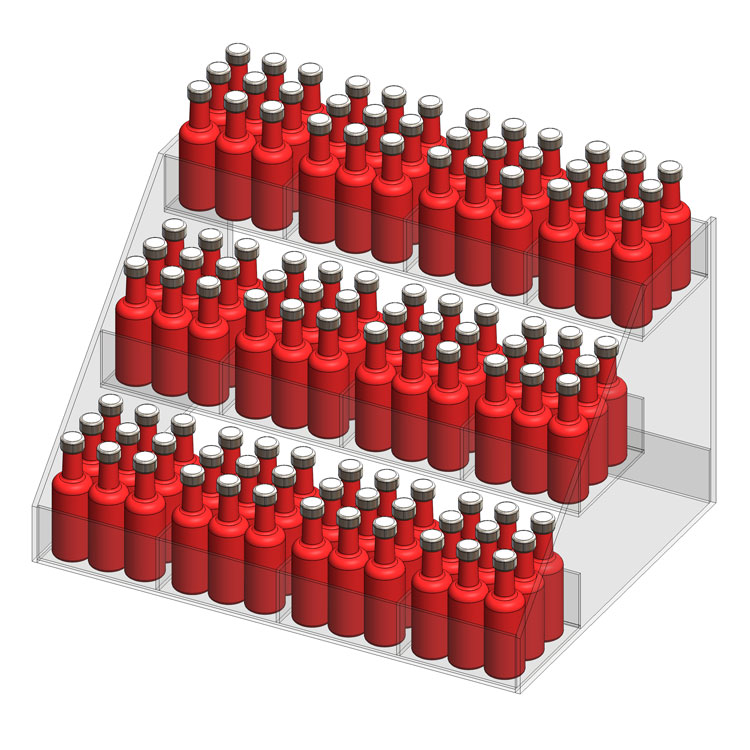 3 Tier Acrylic Beverage Display 4 Columns