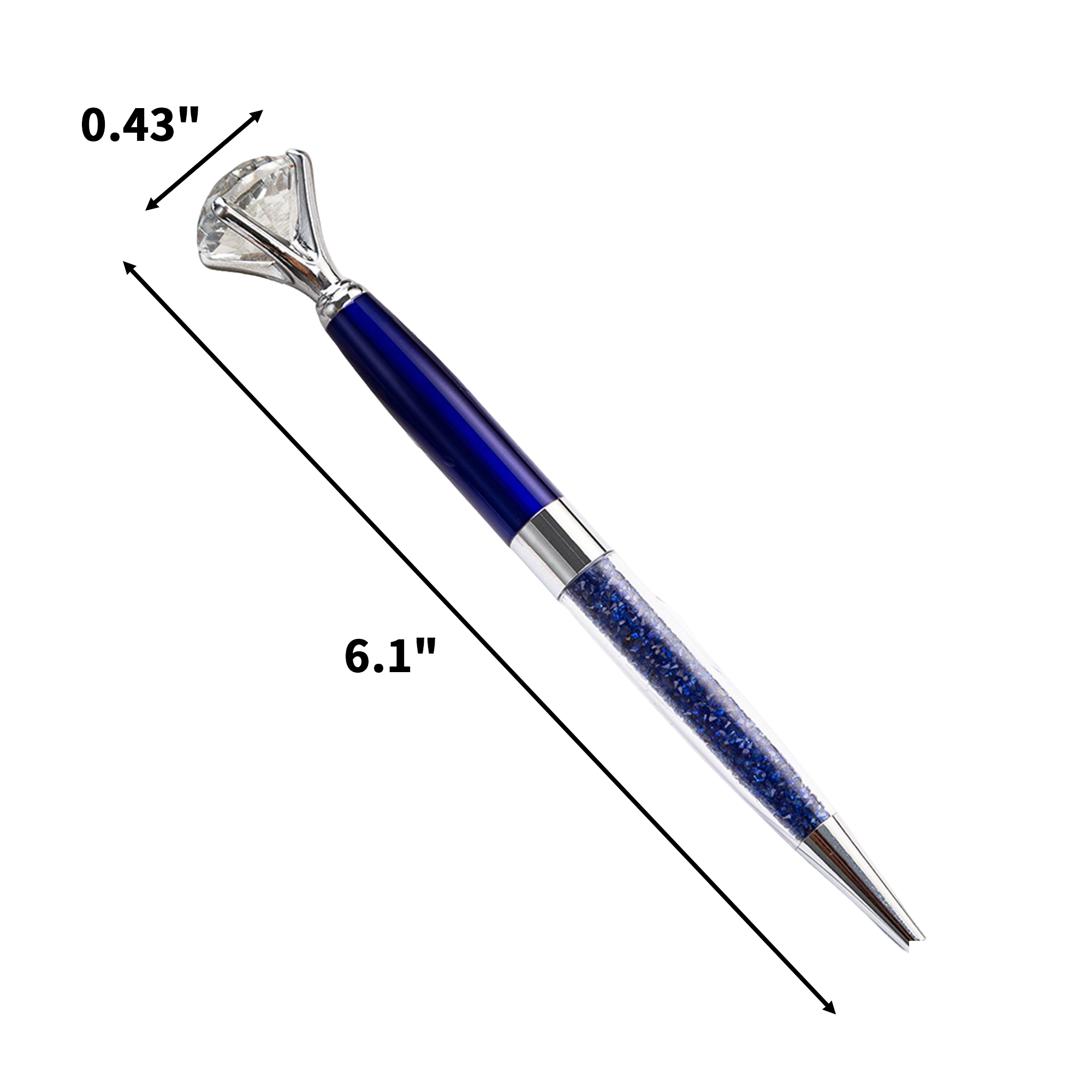 Crystal Crown Ballpoint Pen Twist Action Metal Barrel 2