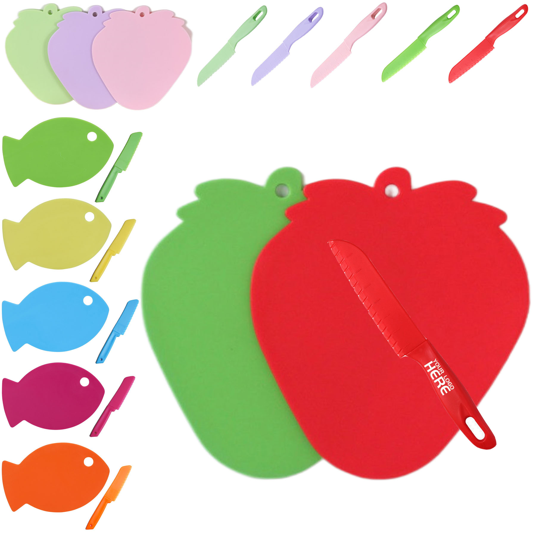 Kid Plastic Knife With Cutting Board 2