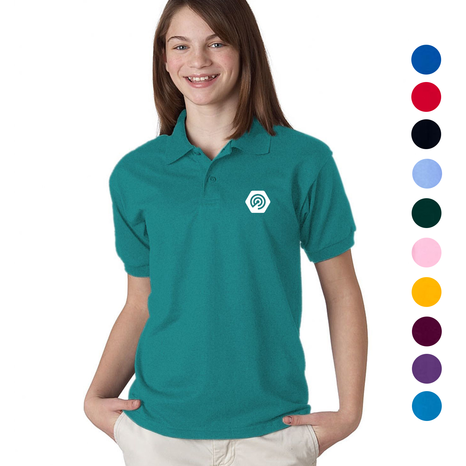 Gildan Dryblend Youth 5.6 oz 50/50 Cotton/ Polyester Polo T-Shirt, custom youth shirt with logo imprint 3