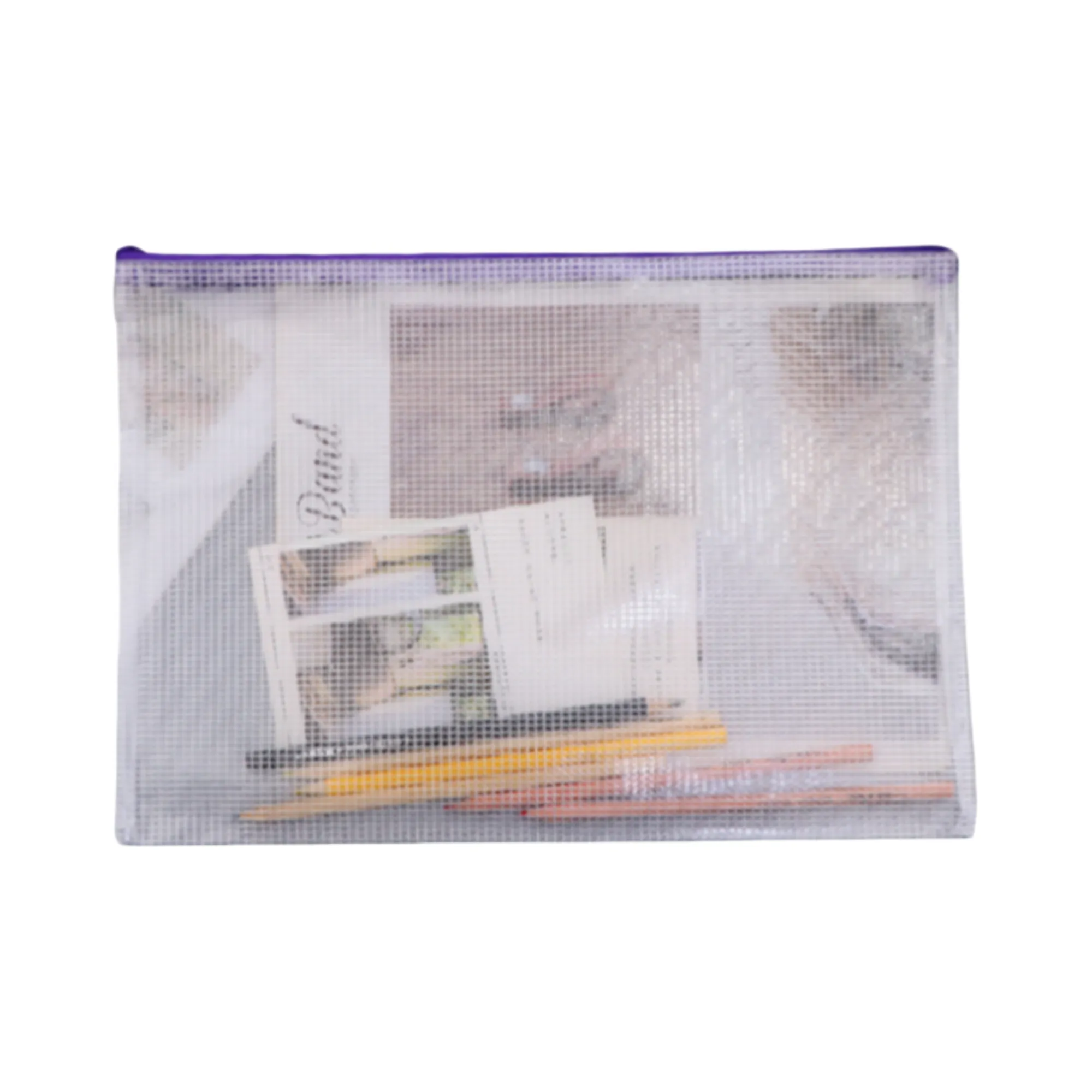 A4 Transparent Mesh Zipper Document Bag 14