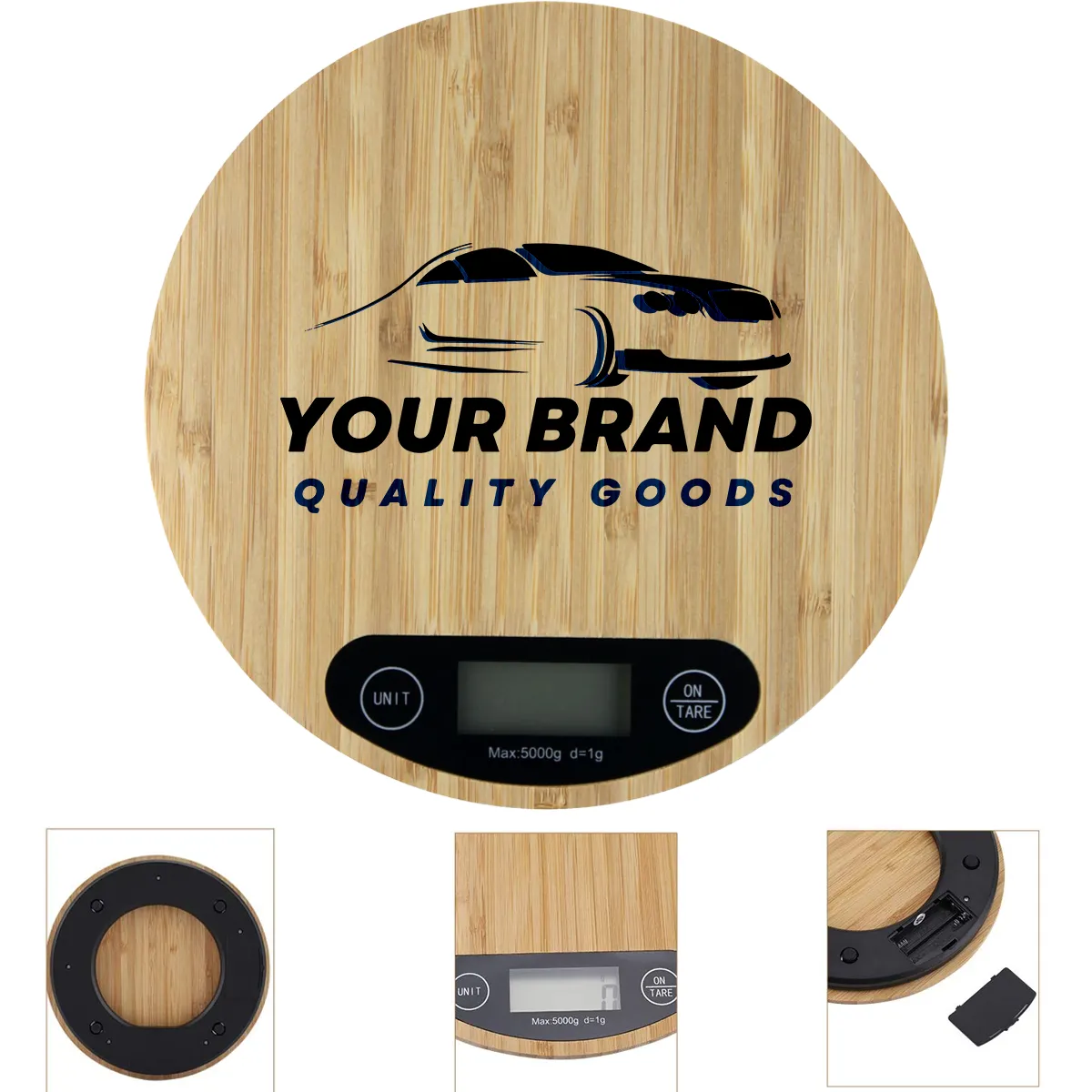 Reusable Versatile Bamboo Digital Scale With LED Display 4