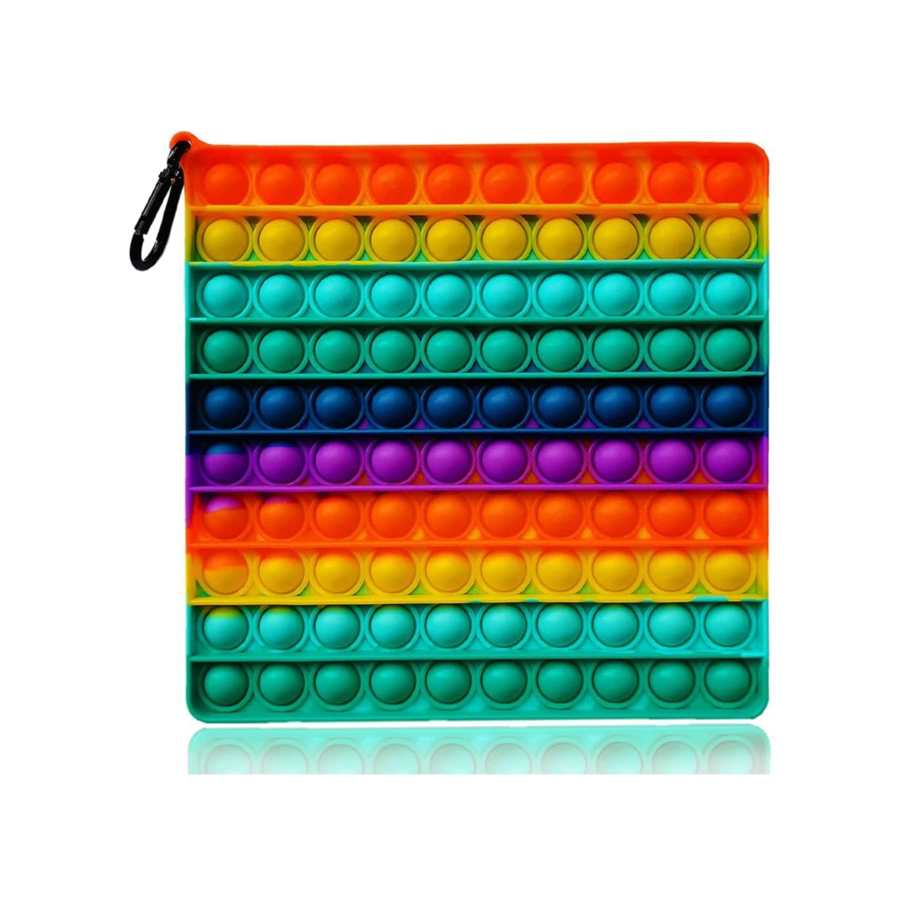 Square Large Size Rainbow Push Pop Bubble Fidget Toy 8