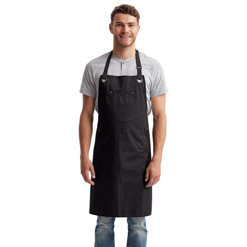 Artisan Collection By Reprime Unisex 'Barley' Contrast Stitch Recycled Bib Apron 7