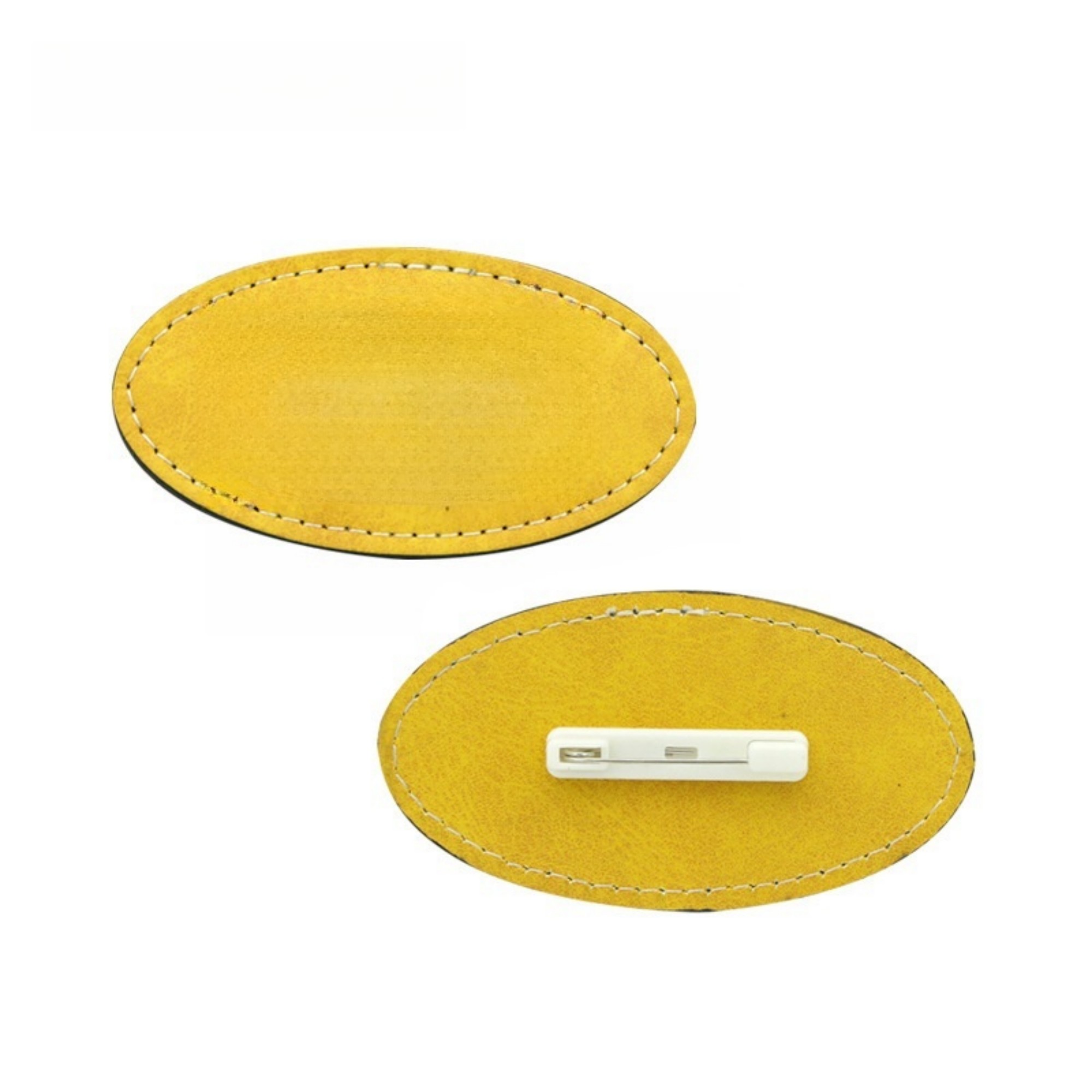 Oval Leather Name Tag 2