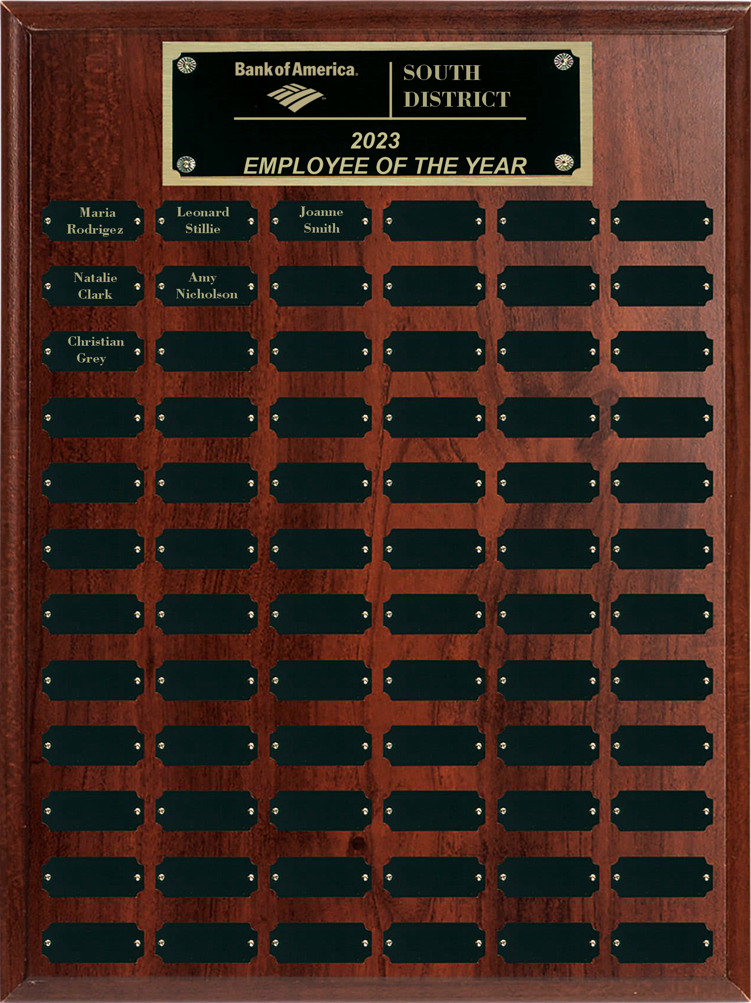 Step Edge Genuine Walnut 72 Plate Perpetual Plaque (18" x 24'') 3
