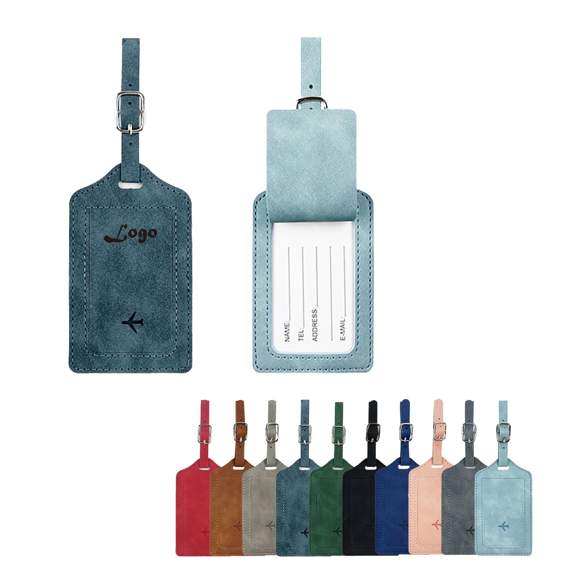 Custom PU Leather Luggage Tags - Travel Essentials 8