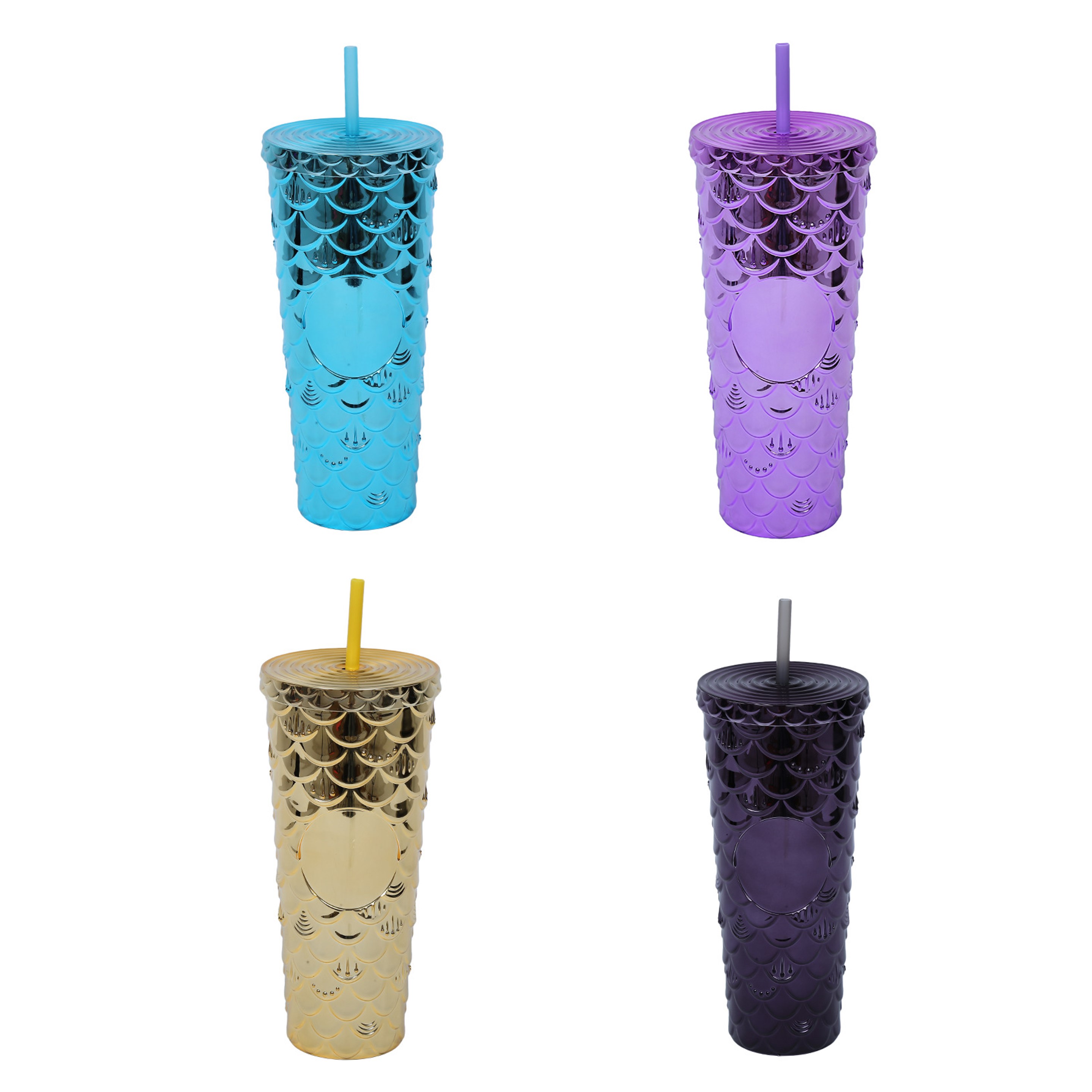 24 Oz. Plastic Tumbler w/Straw & Lid (Direct Import) 4