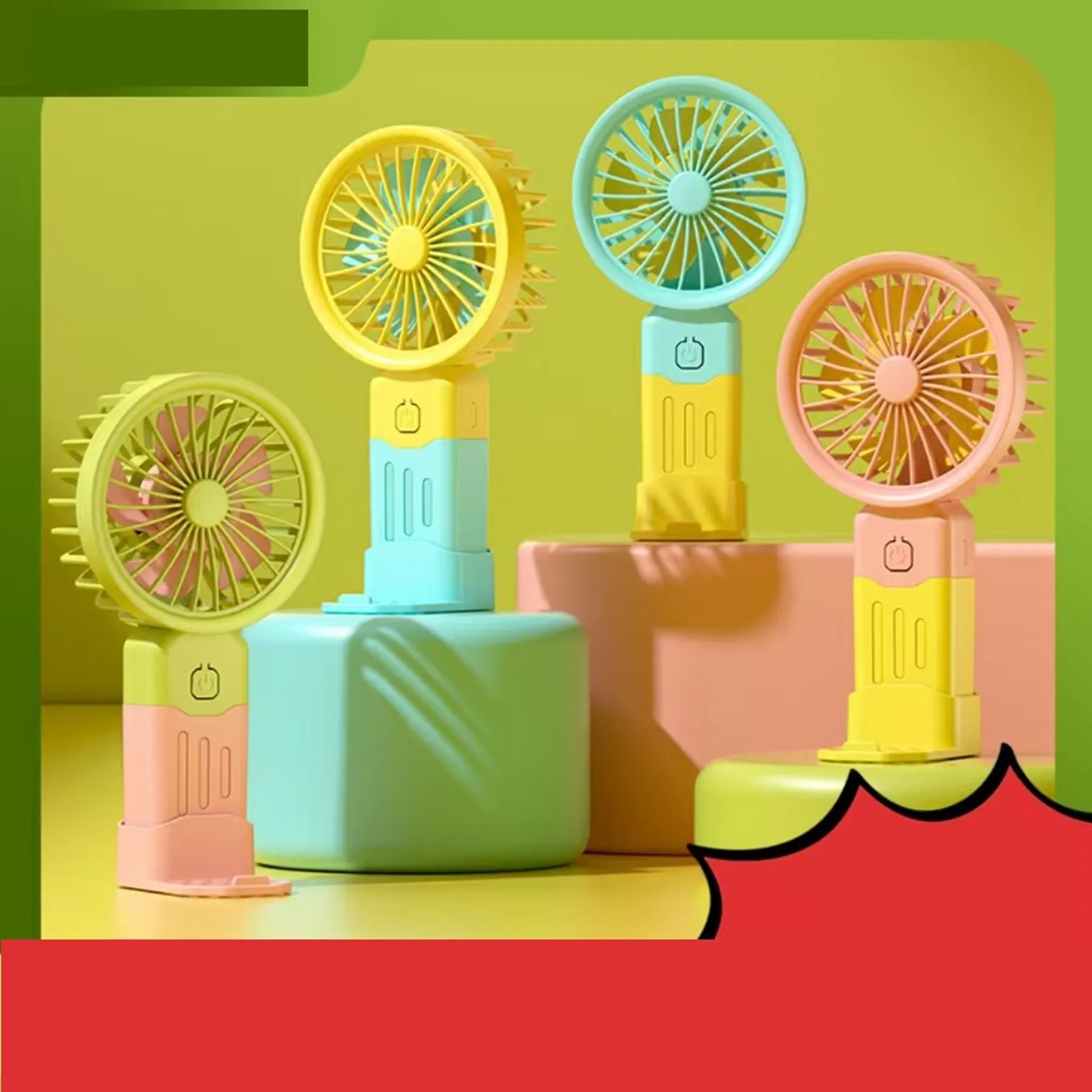 500 mAh Rechargeable USB Mini Fan with Mobile Phone Stand 3