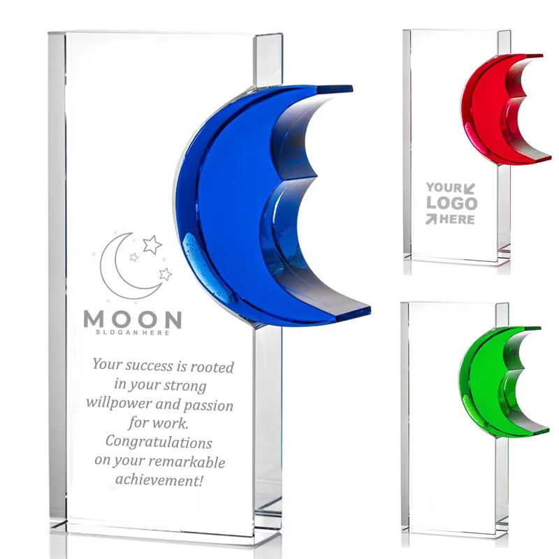 Personalized Moon Rectangle Crystal Award 1