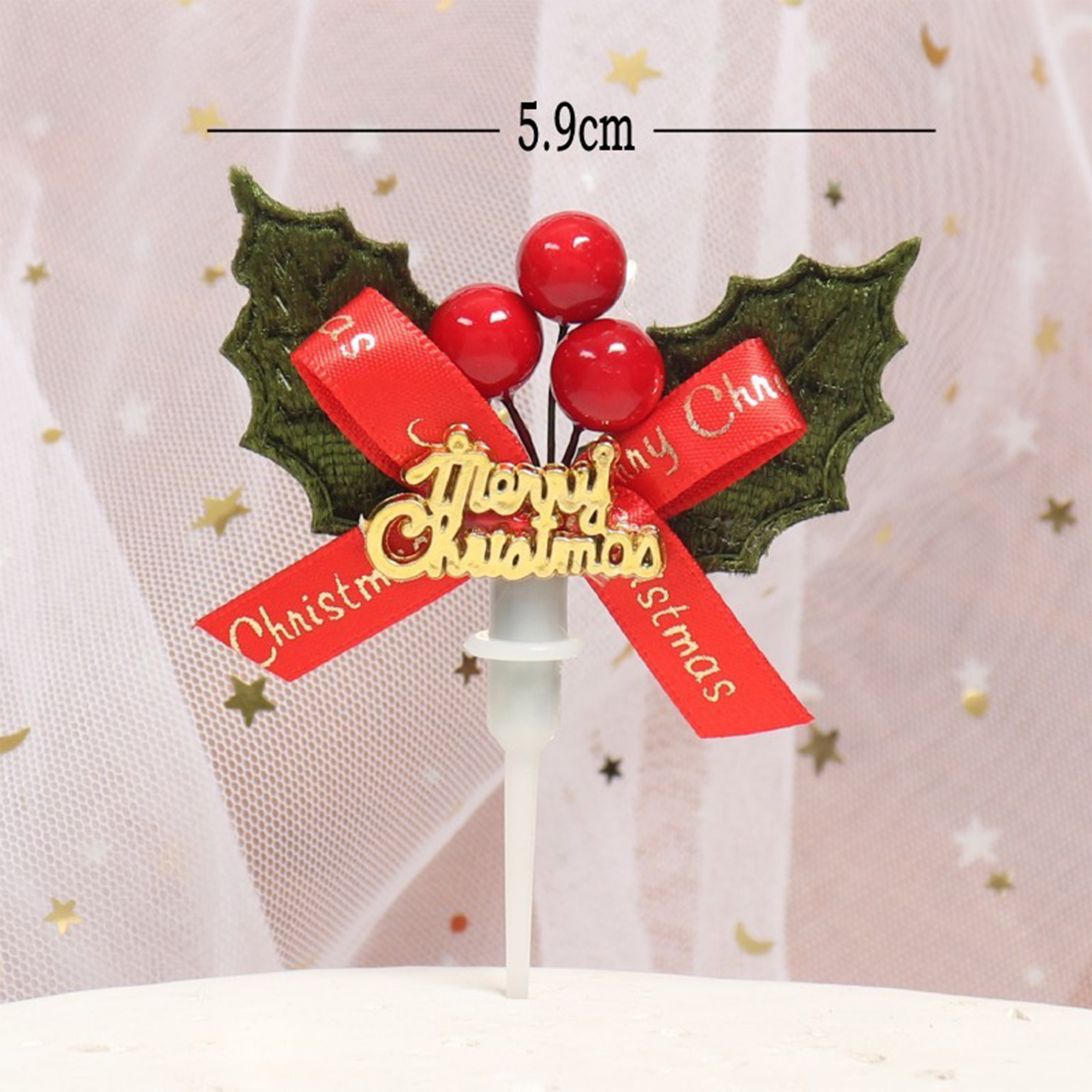 Christmas Wreath Cake Toppers with Bells 3