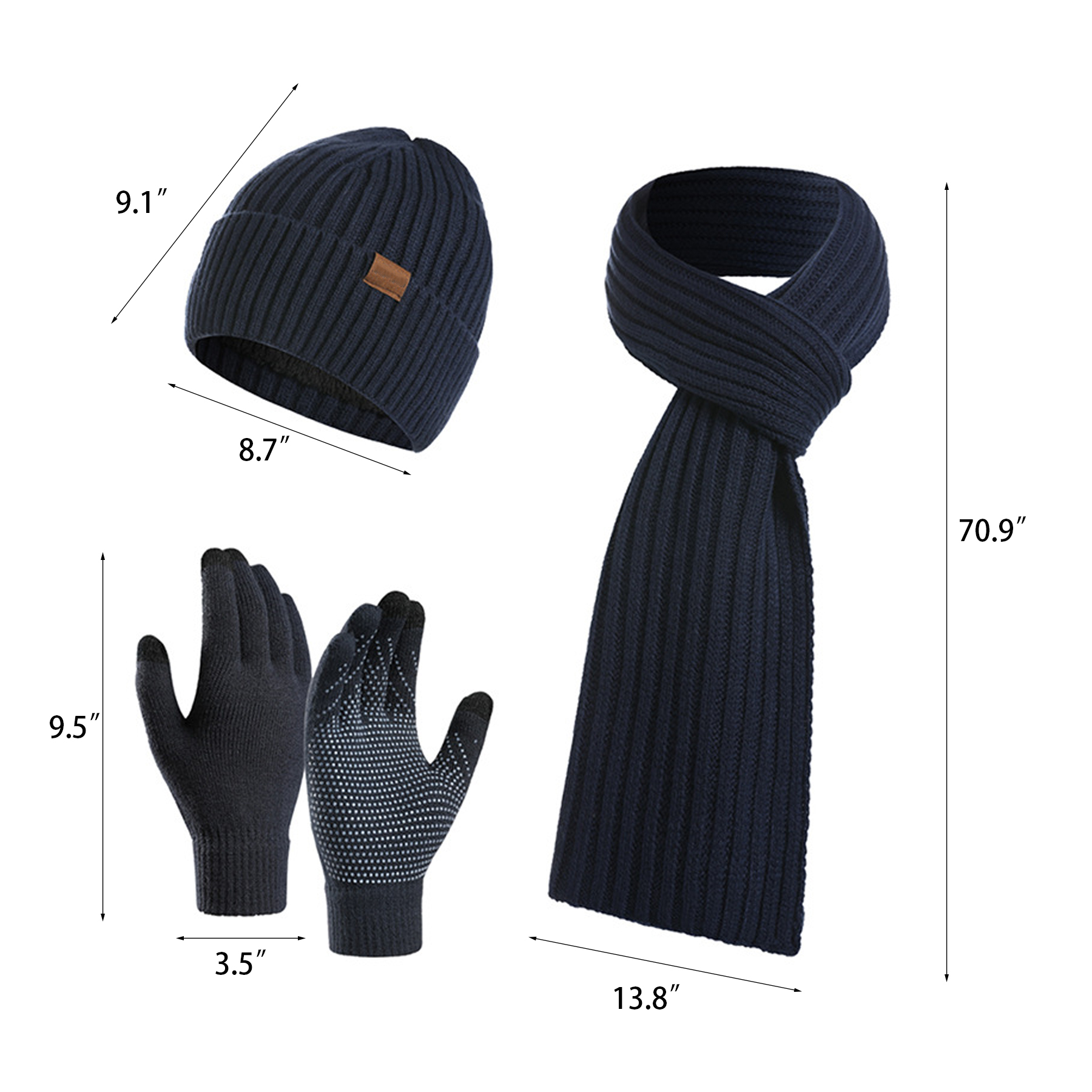 3 in 1 Hat Scarf Glove Set 2