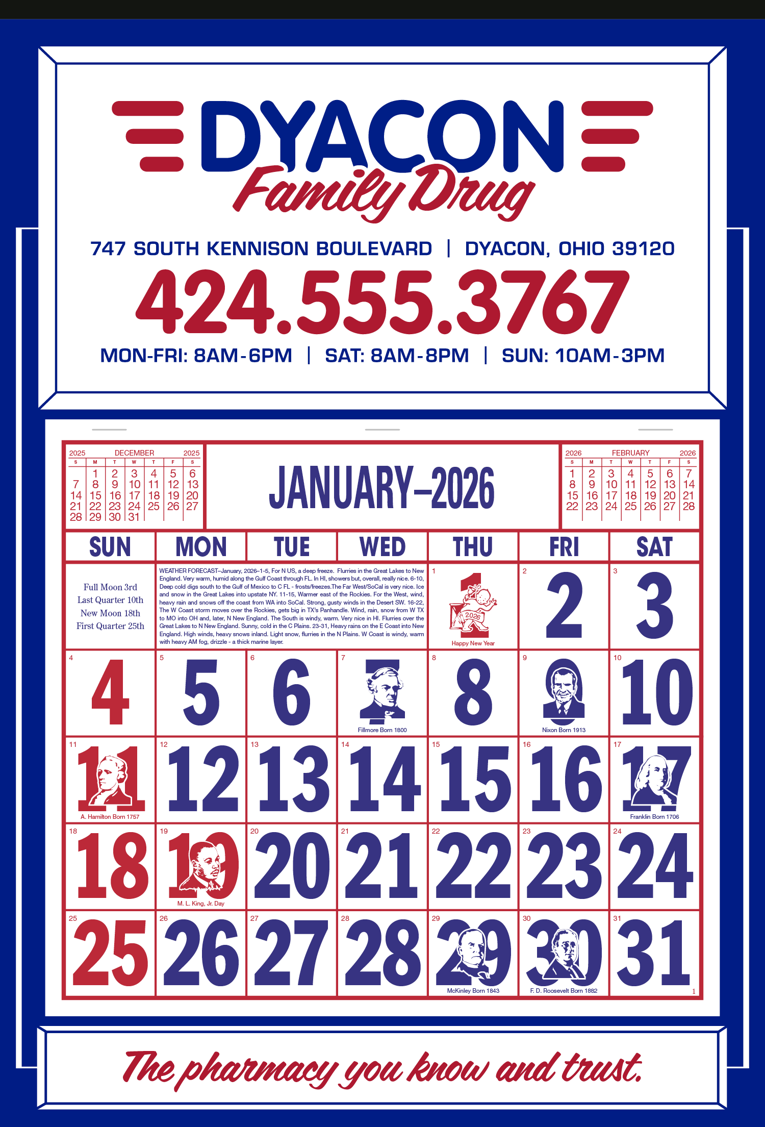 Skinner & Kennedy® Apron Calendar 82