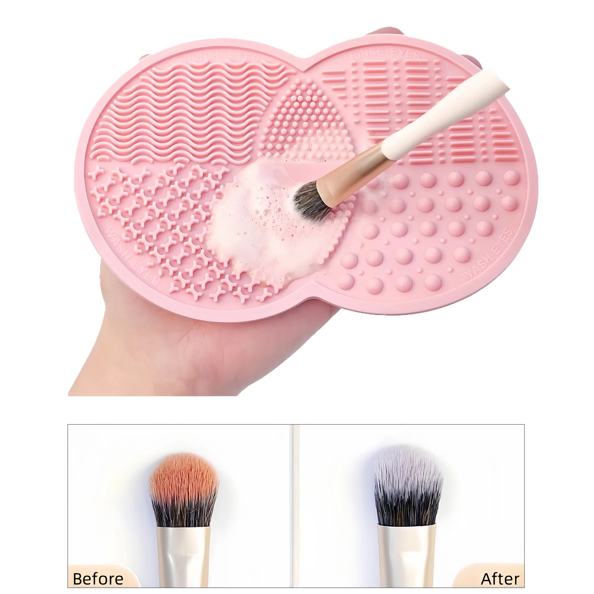Portable Silicone Brush Cleaner With Suction Cup Base 2