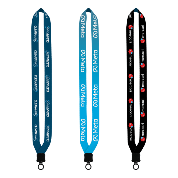 3/4" rPET Dye-Sublimated Lanyard with Plastic Clamshell and O-Ring 2
