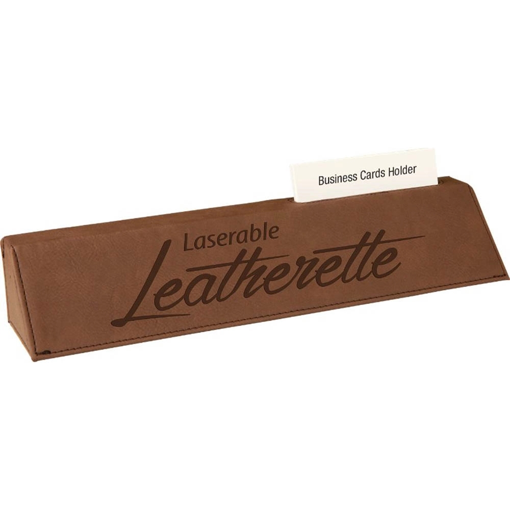 Leatherette Desk Wedge w/Business Card Holder 2