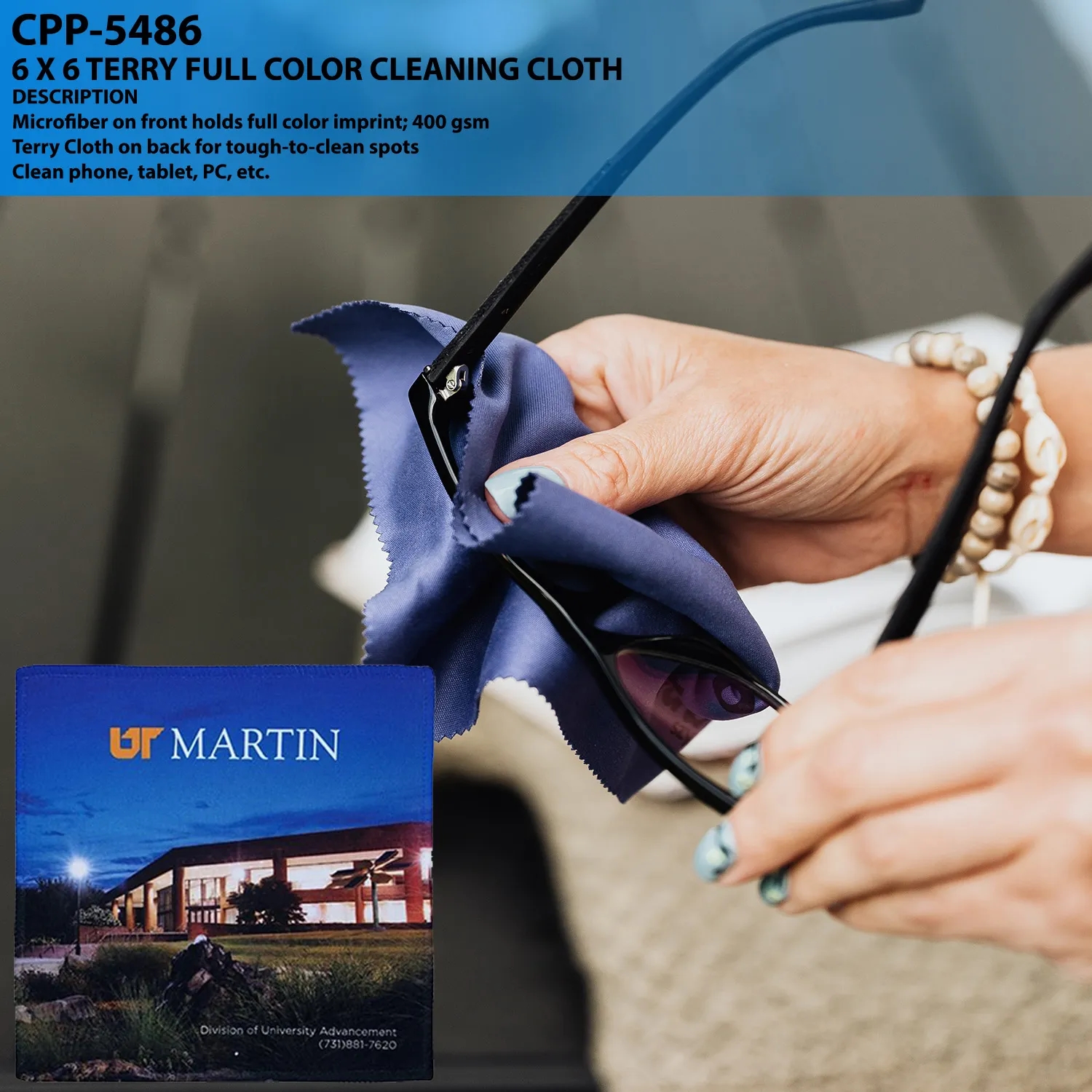6 x 6 Terry Full Color Cleaning Cloth 7