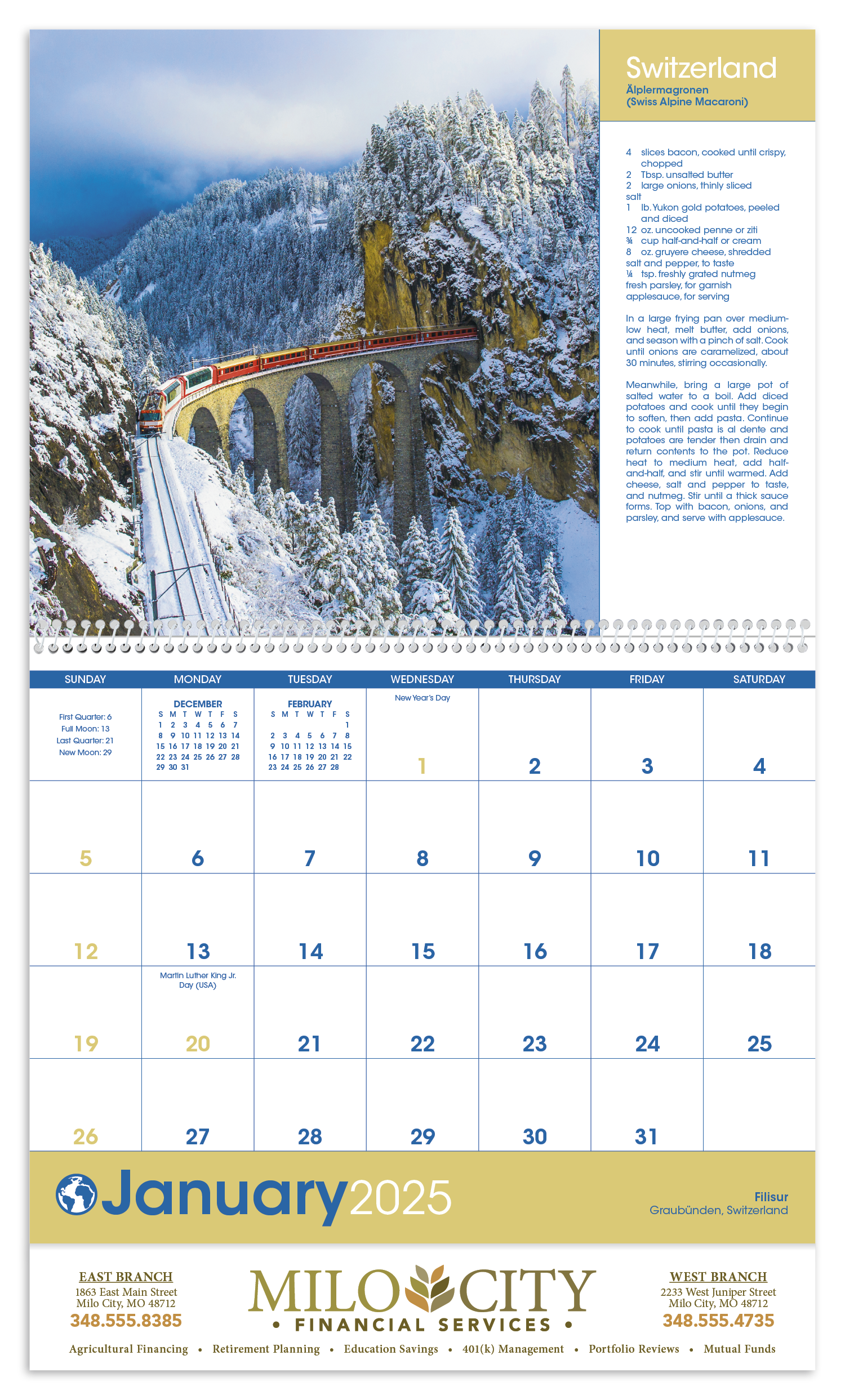 Triumph® Calendars World Scenes with Recipe Calendar 22