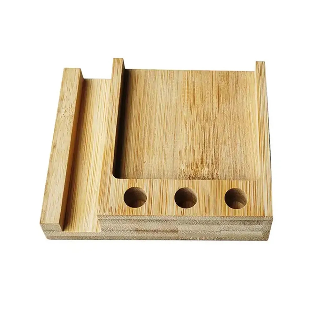 FSC Bamboo Sticky Note Dispenser with Pen Phone Desk Holder 4