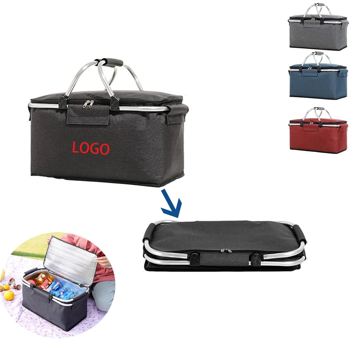 Insulated Cooler Bag Picnic Basket 1