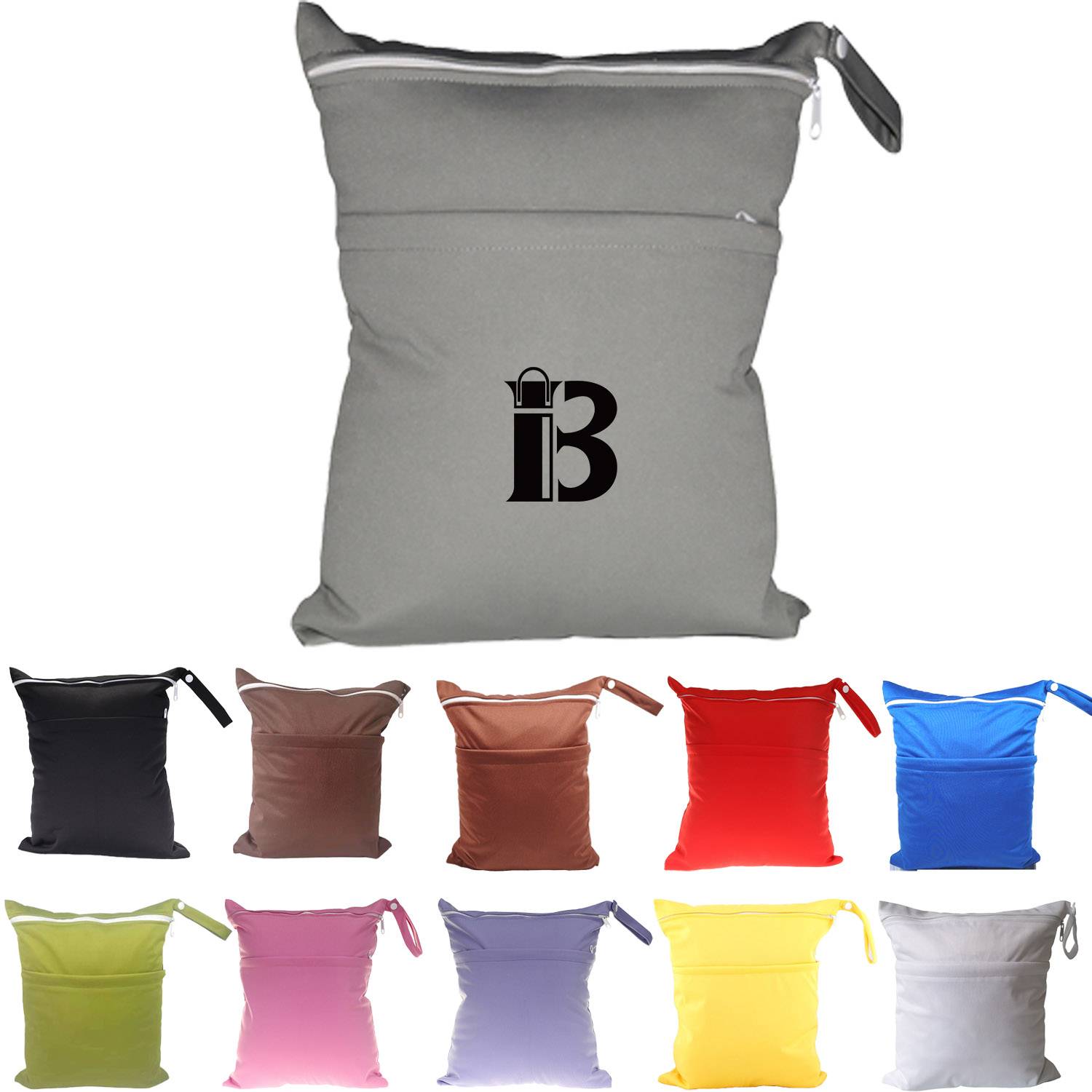 Baby Cloth Diaper Wet/Dry Bags with Two Zippered Pockets 2