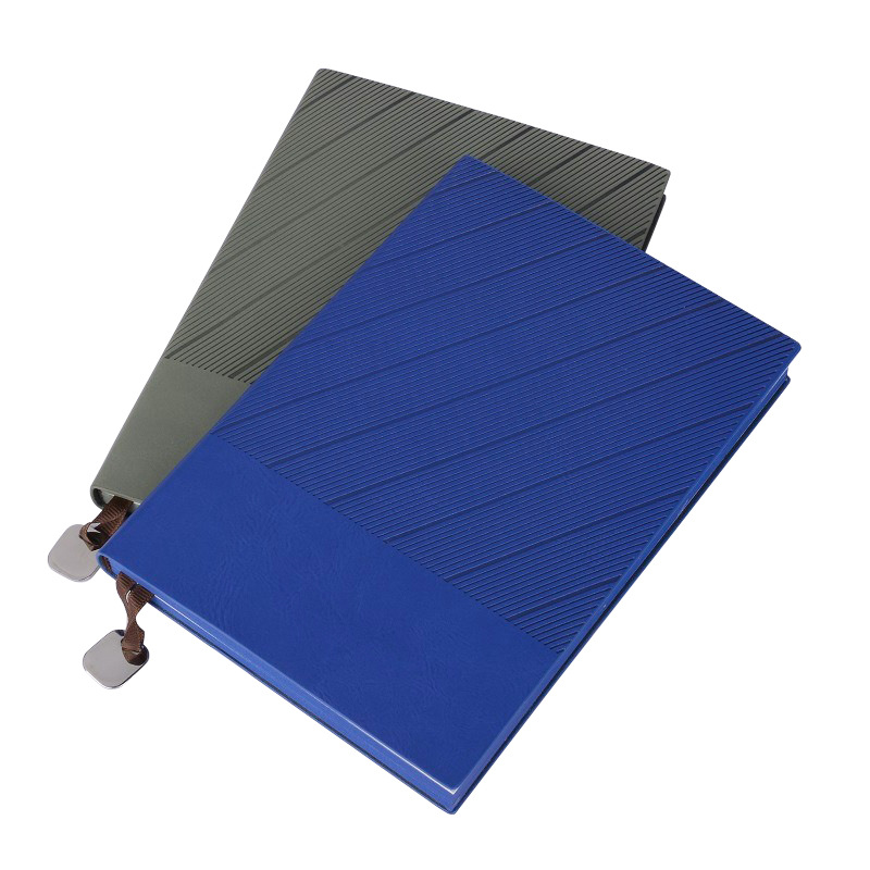 A5 Diagonal Textured Soft PU Cover Notebook W/ Metal Bookmark 10