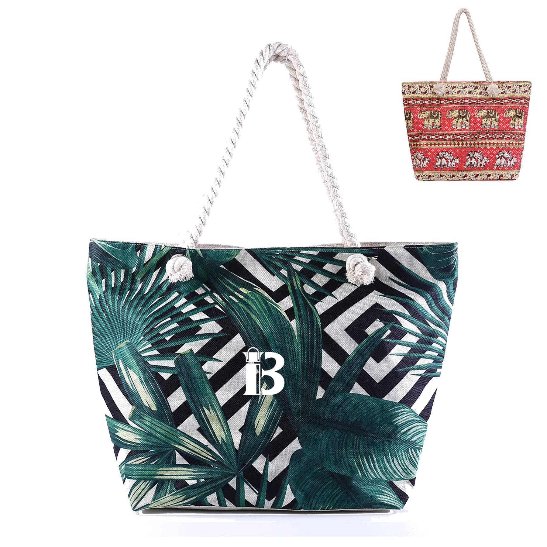 Tropical Palm Leaves Tote Bag for Beach 2