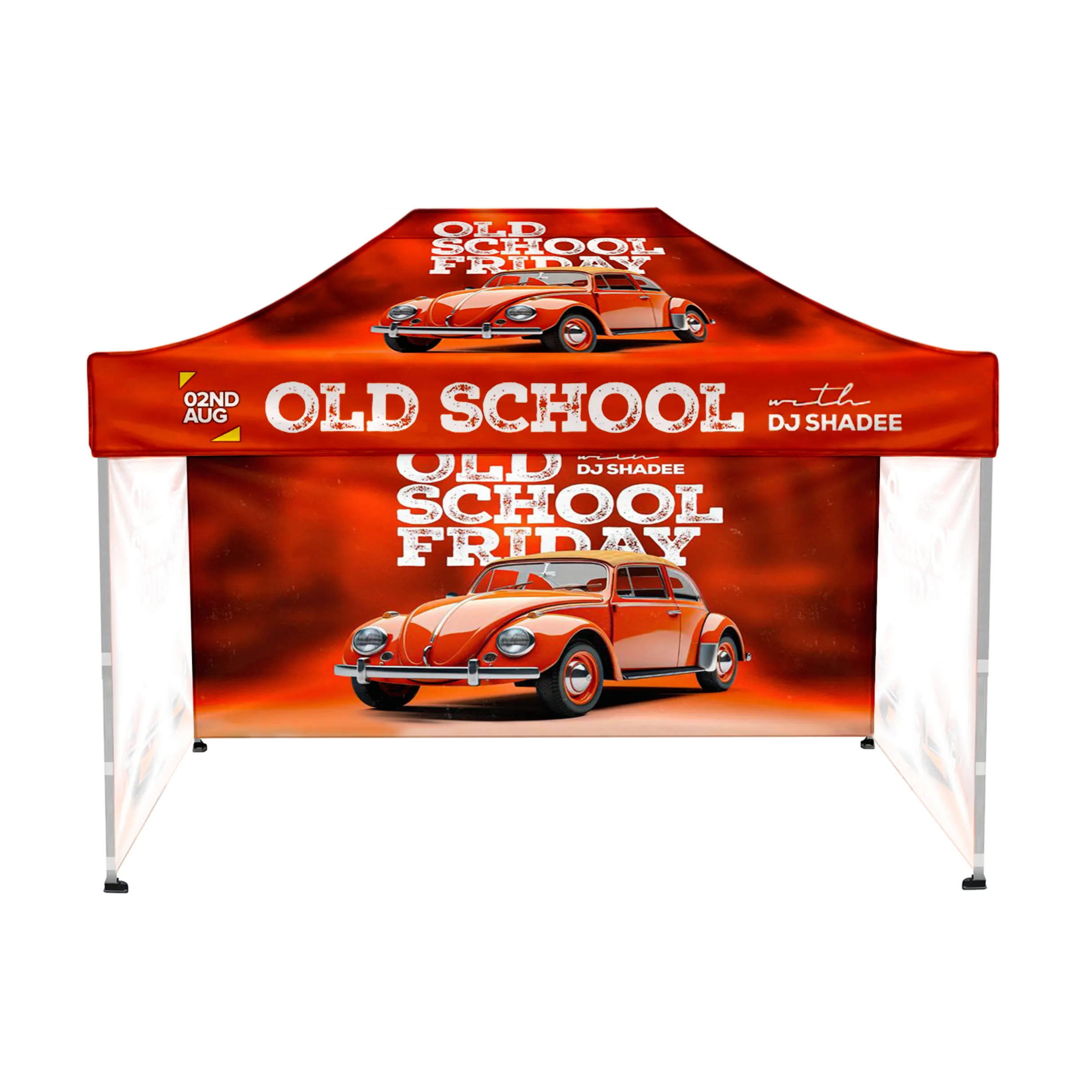10'x15' Tent Canopy w frame, 1 long full + 2 side full wall 1