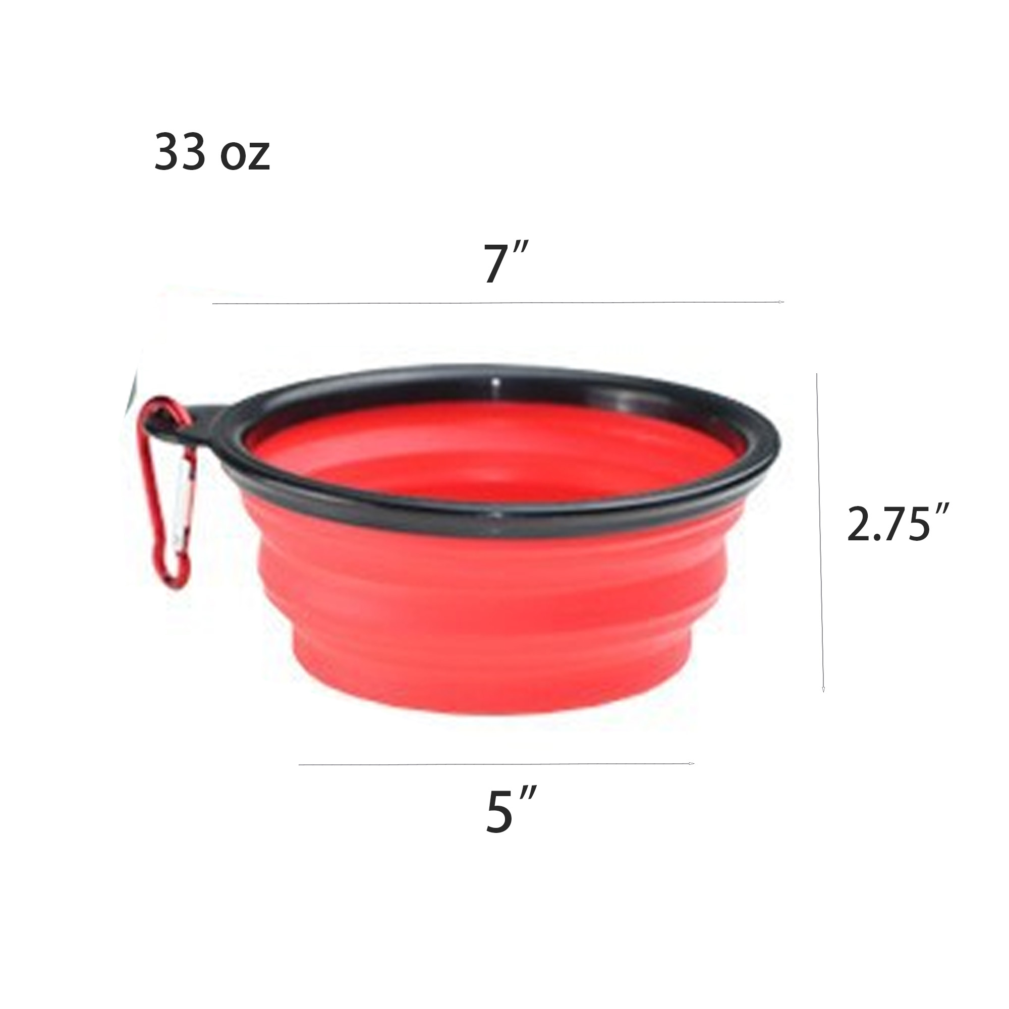 Large Collapsible Dog Bowl With Carabiner 3
