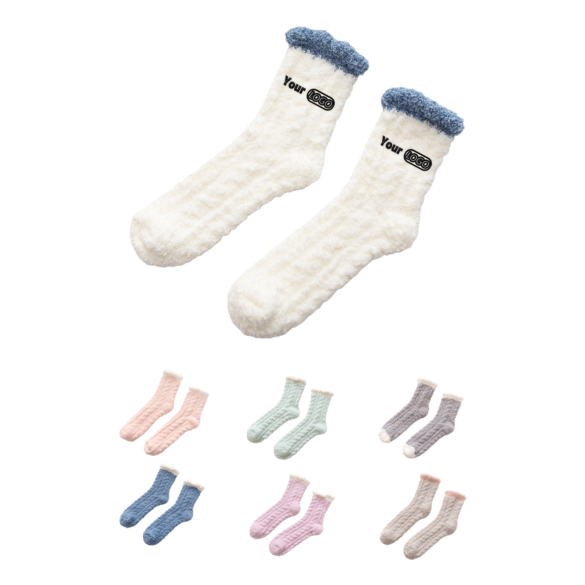 Custom Logo Fuzzy Winter Socks 2