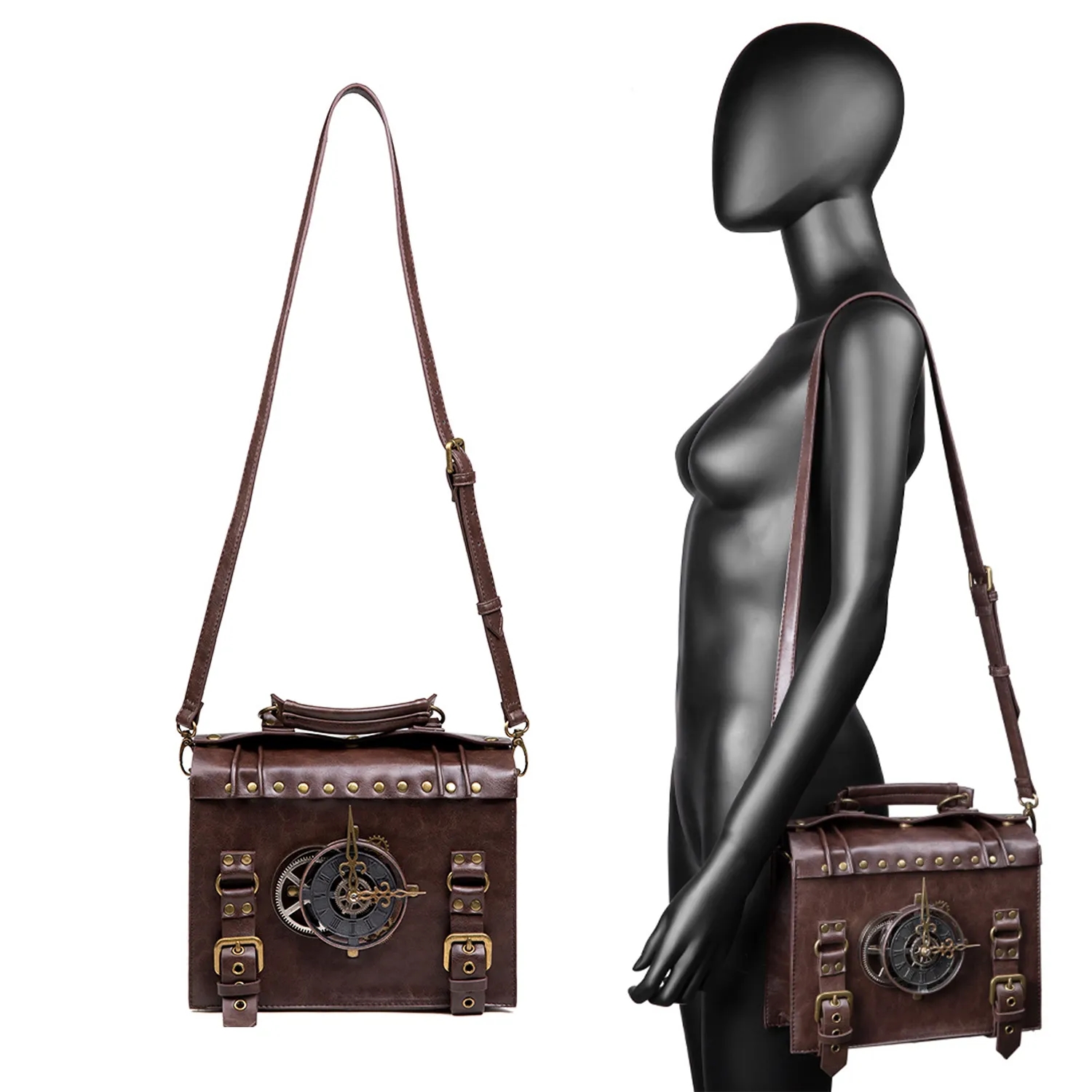 Punk Industrial Vintage Style Single Shoulder Crossbody Bag 3