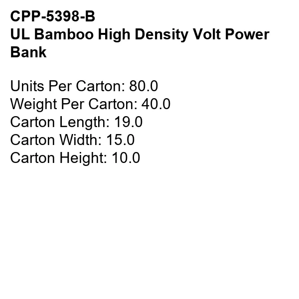 UL BAMBOO HIGH DENSITY VOLT POWER BANK 4