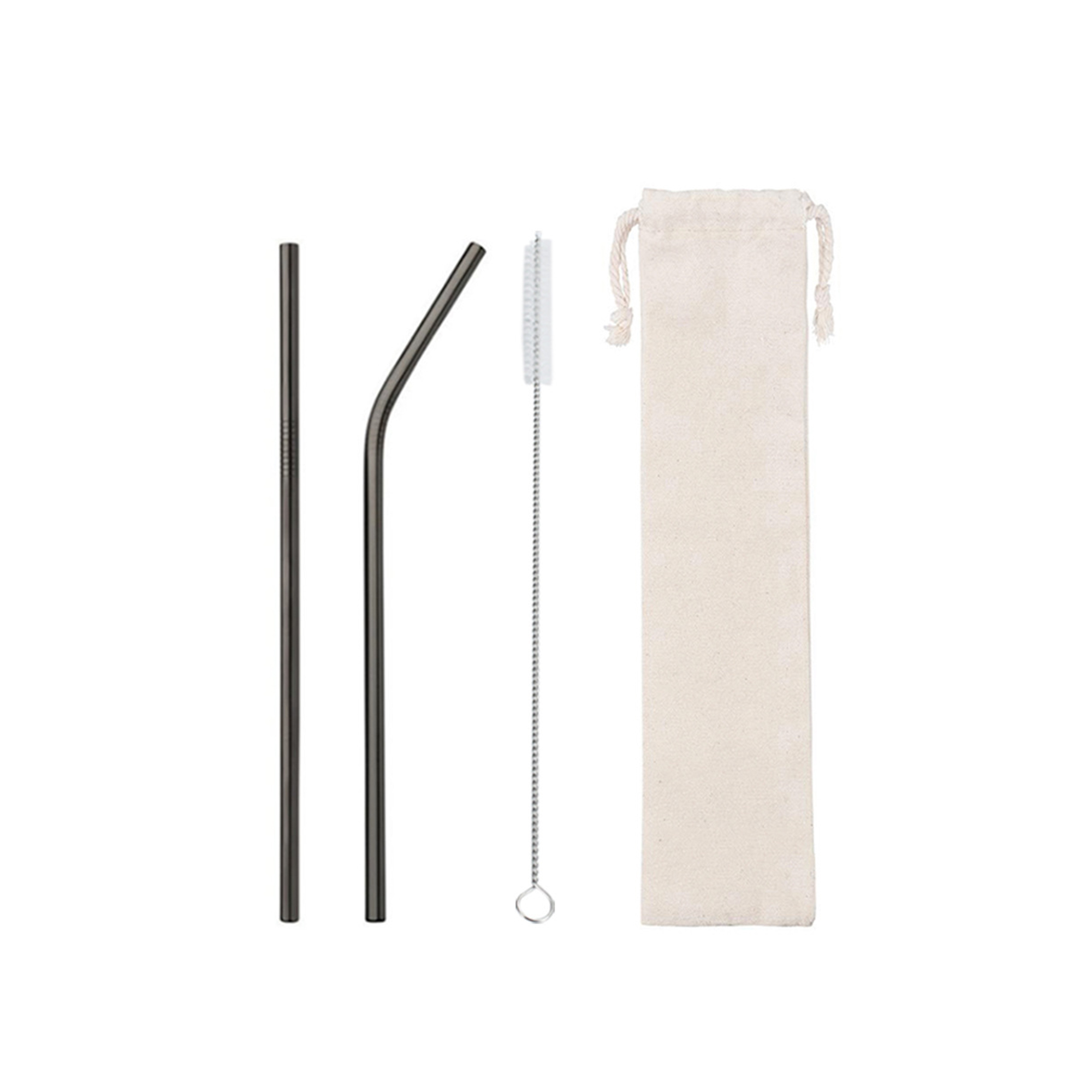Three In One Reusable Stainless Steel Straw Set 7