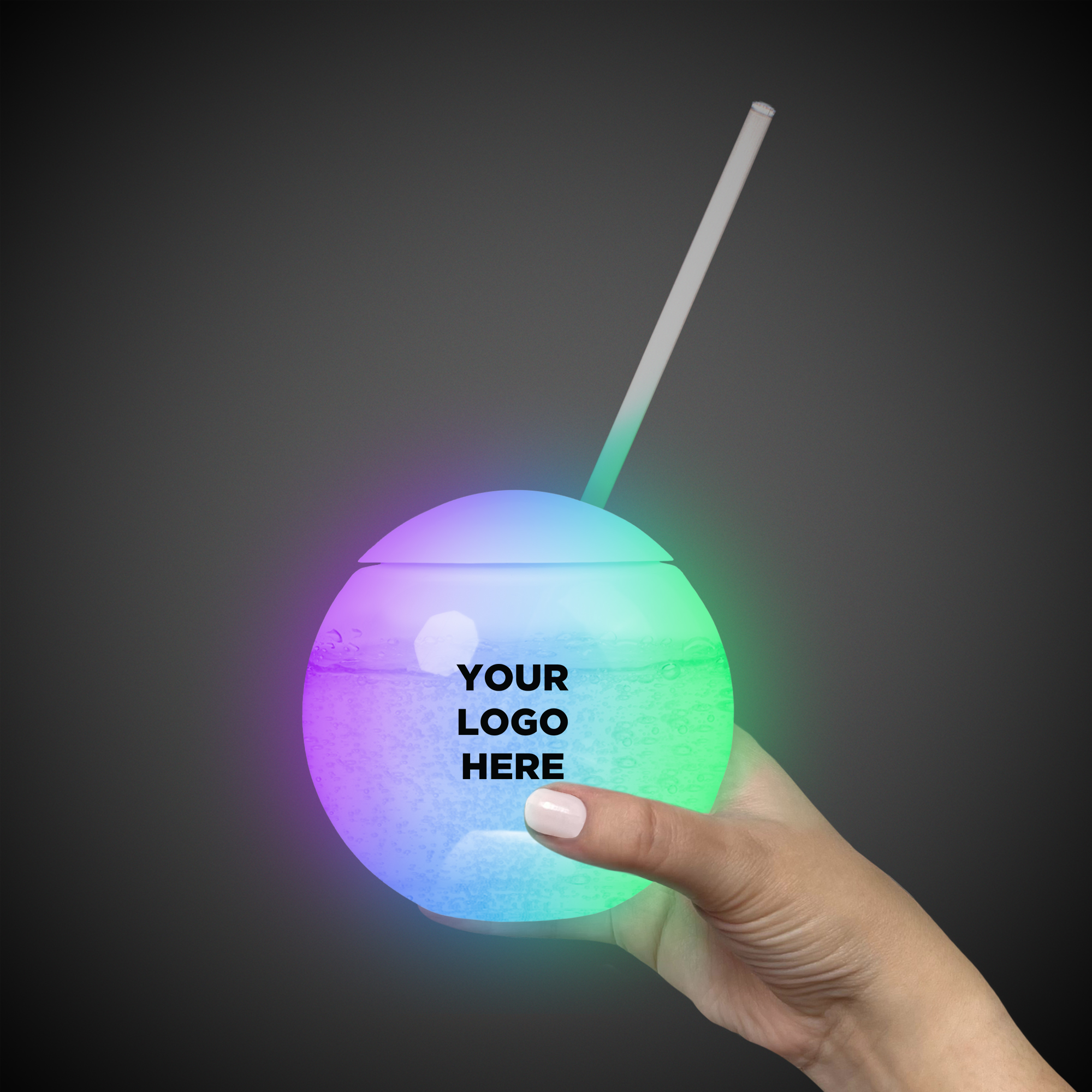 20oz Multicolor LED Ball Tumbler with Straw 12