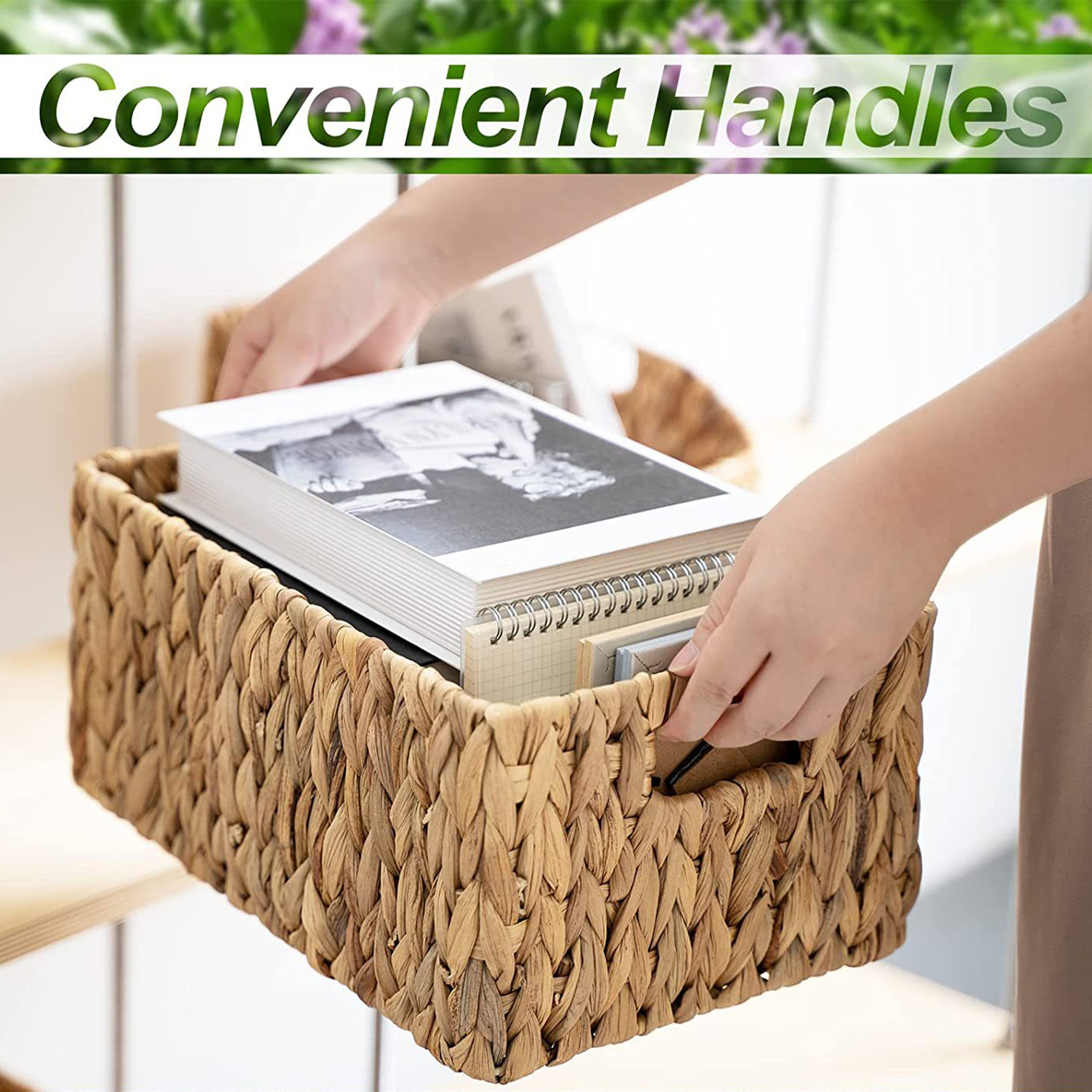 Water Hyacinth Storage Baskets with Lid 5