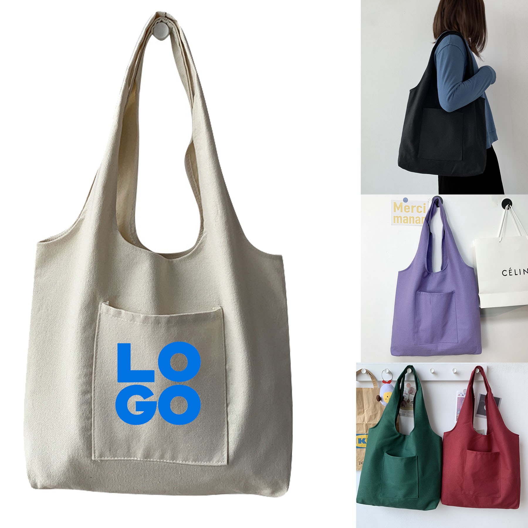 Canvas Tote Bag, custom tote bag with logo imprint 2