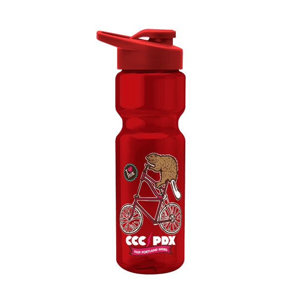 Blazer 28oz Transparent Bike Bottle w/Drink-thru Lid 464
