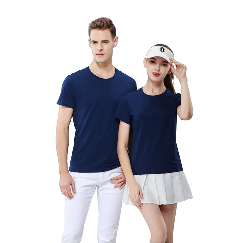 200g Mercerized cotton men's crewneck T-shirt instock 1