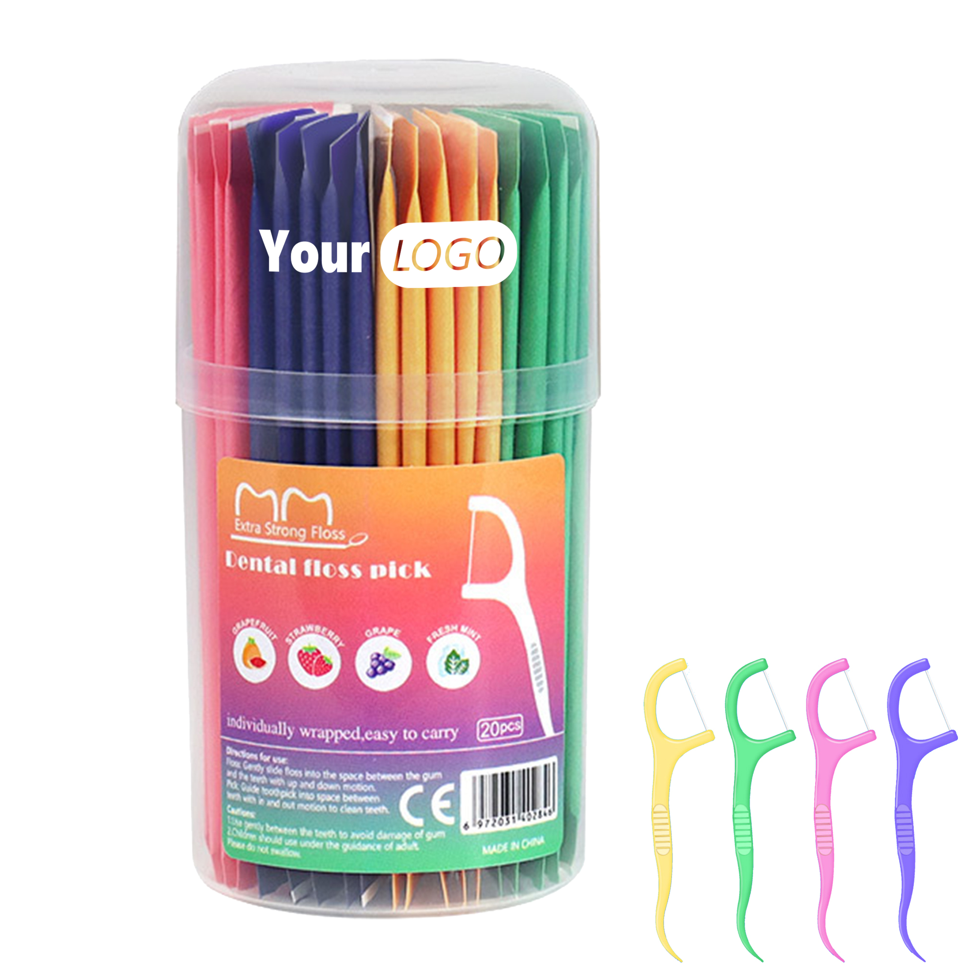 Fruity Flavor Dental Floss Picks 2
