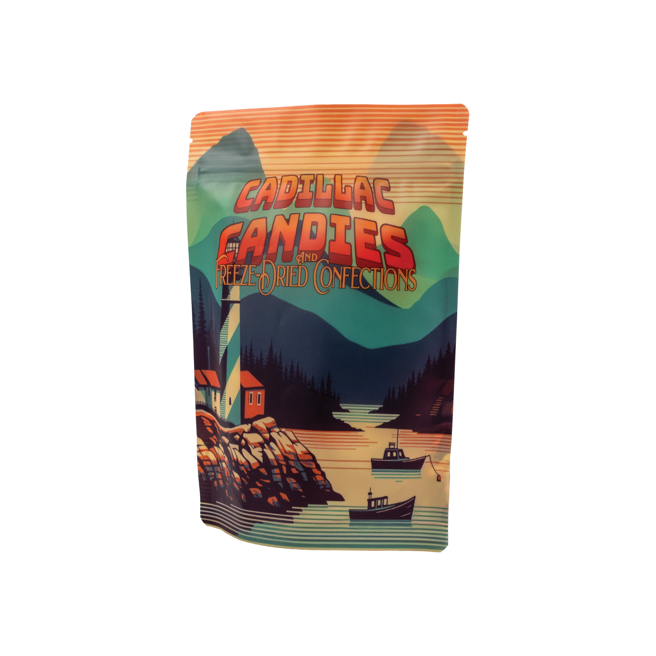 Sublimated Smell Proof foil bag with zipper closure and tear off strip