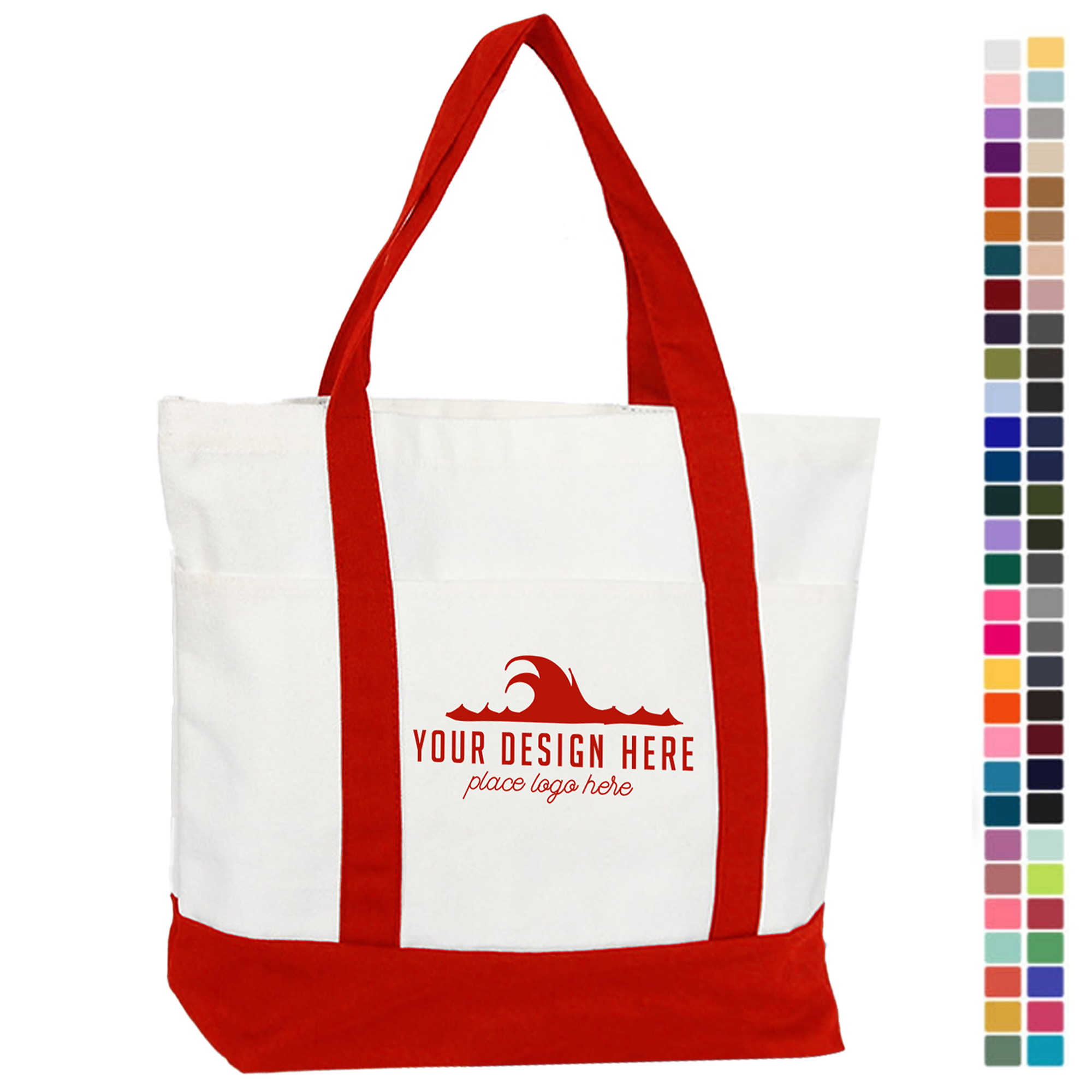 Insulated Large Cotton Canvas Grocery Tote Bag, custom tote bag with logo imprint 3