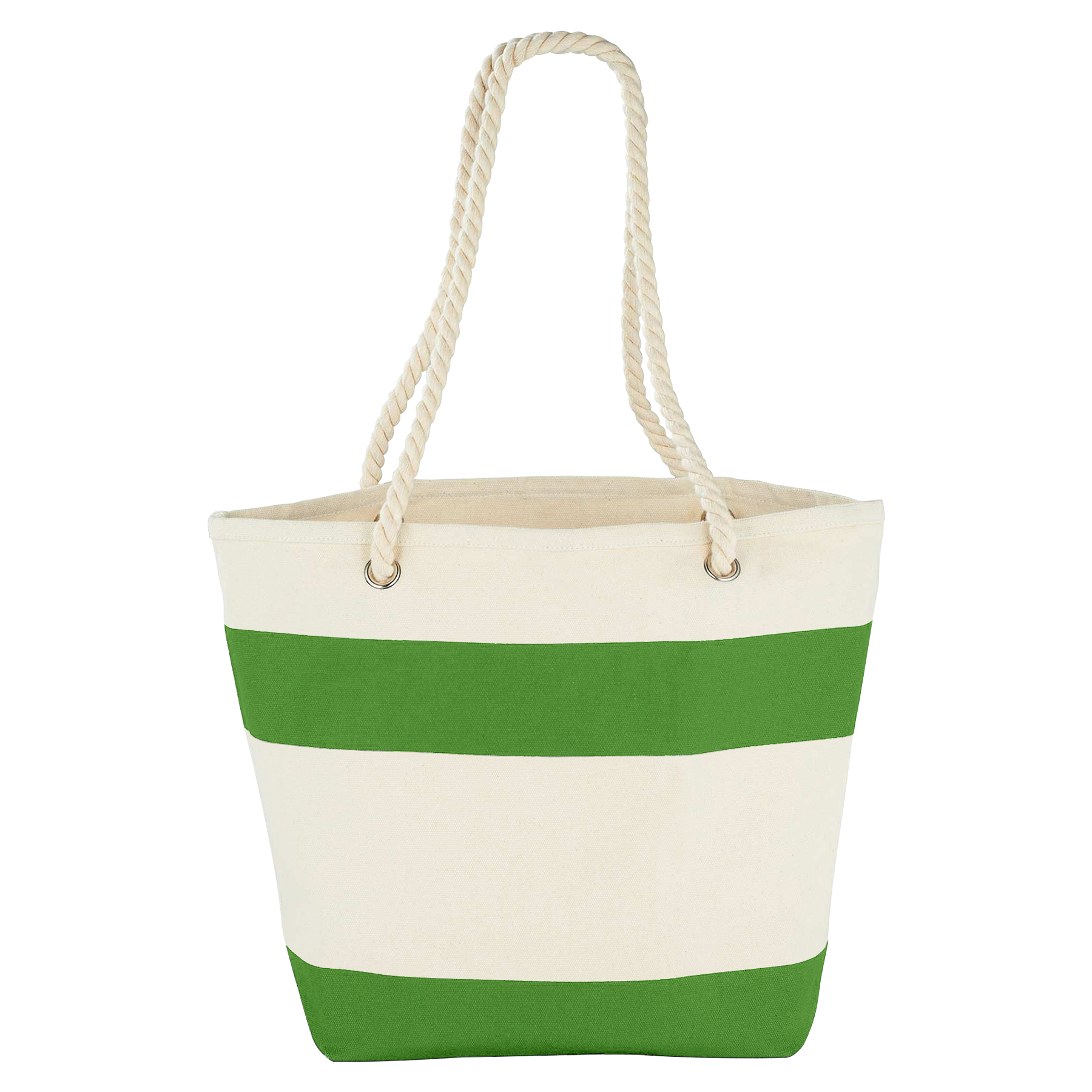 12oz Cotton Canvas Capri Stripes Shopper Tote With Rope Handle 5
