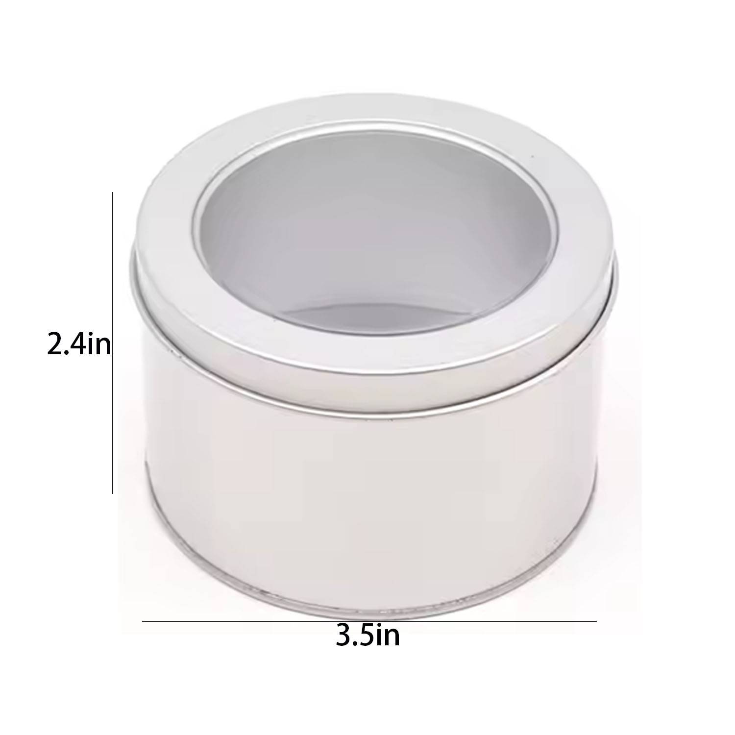 Round Window Tinplate Box w/ Lid 5