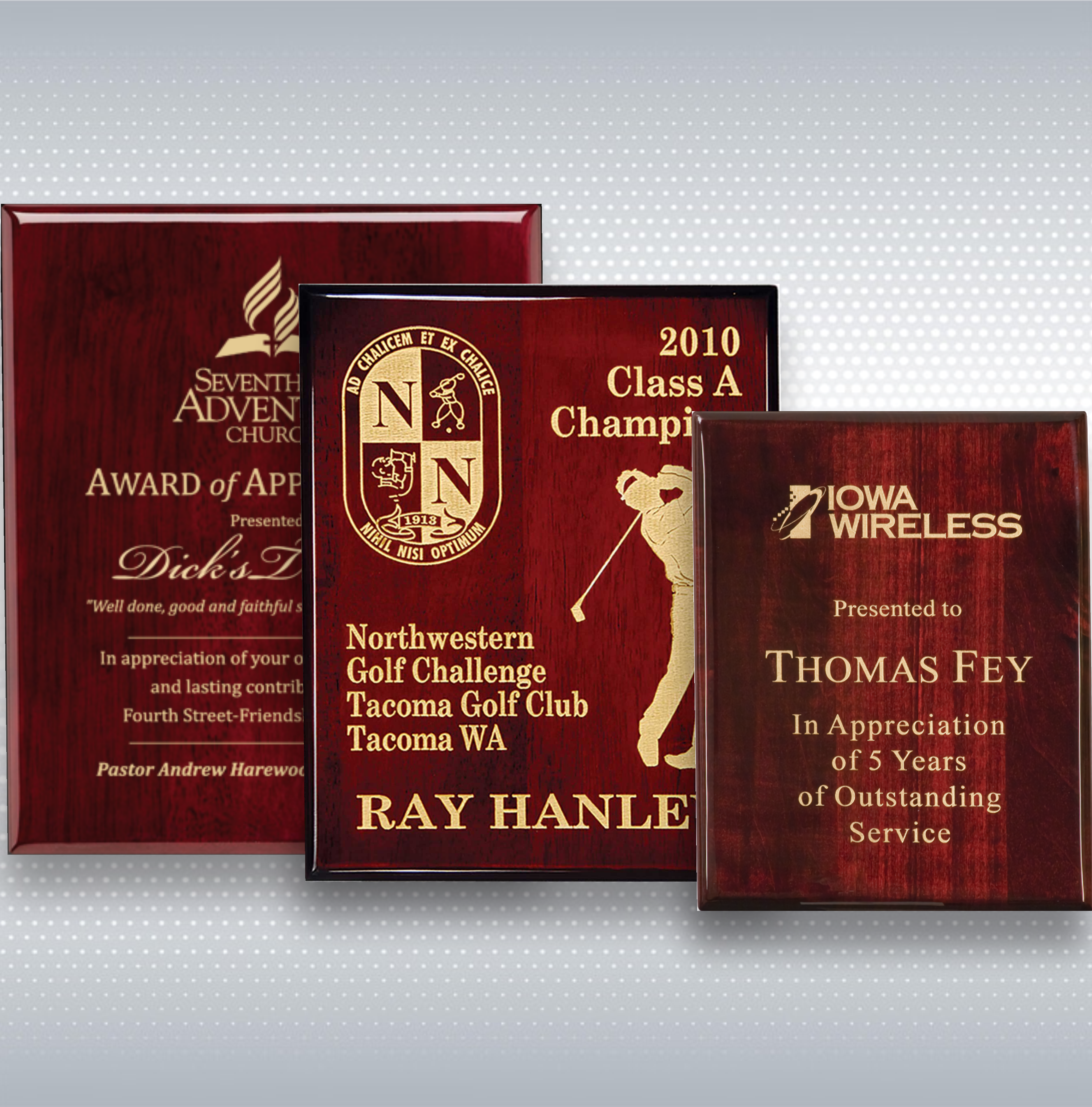 Piano Finish Plaque w/Gold Color Fill (8"x10") 6