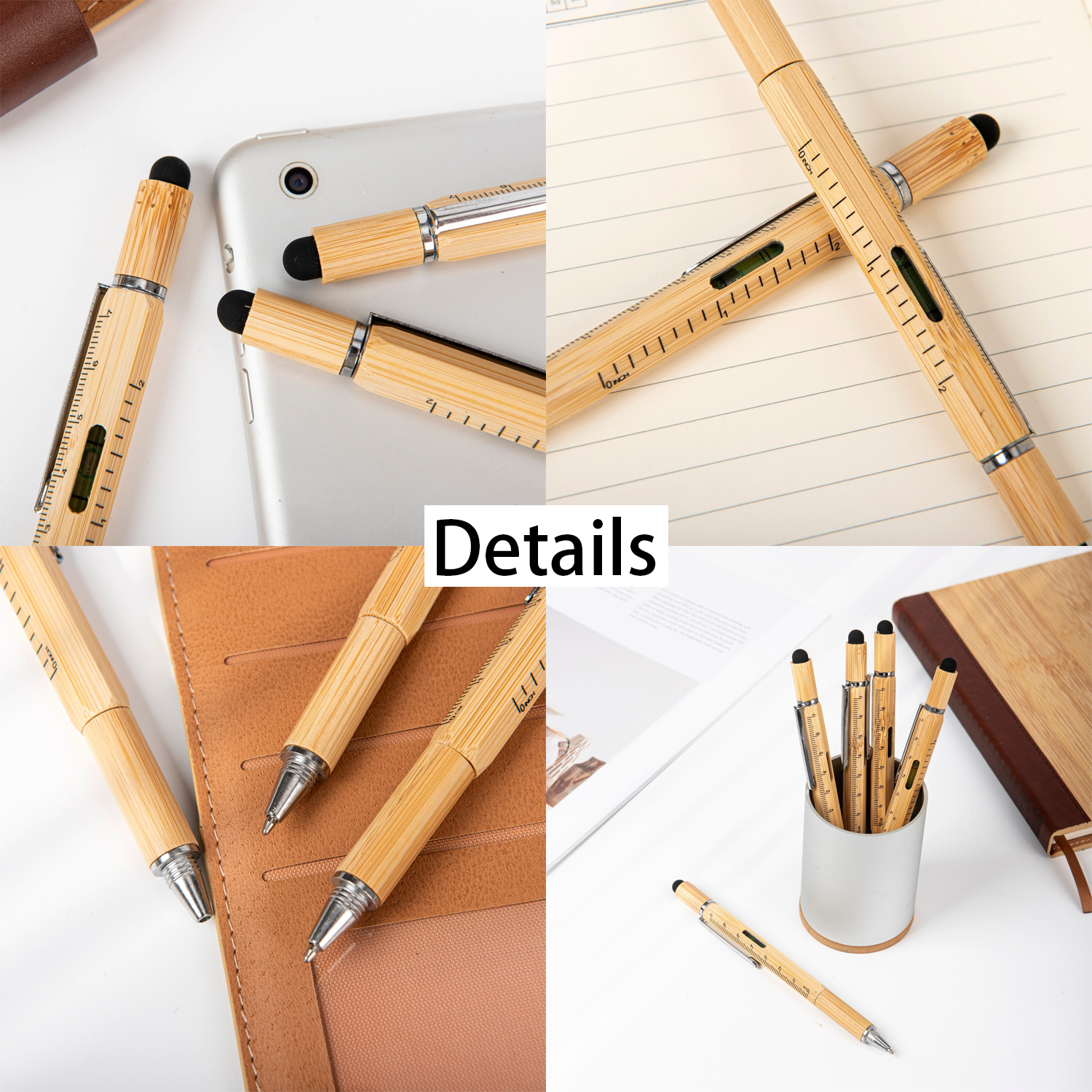 5-in-1 Bamboo Stylus Tool Pen 9