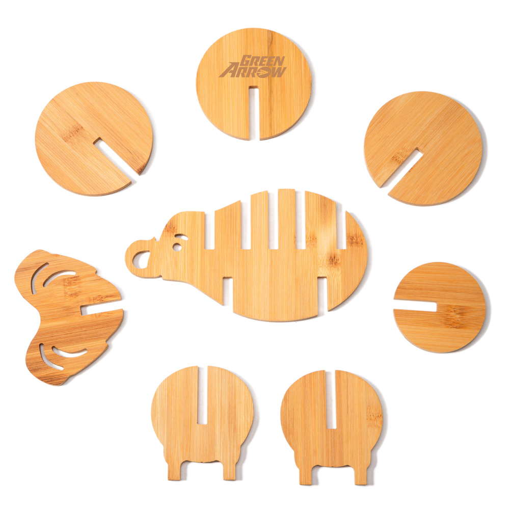 Elephant Shaped Bamboo Coaster and Table Top Decoration 9