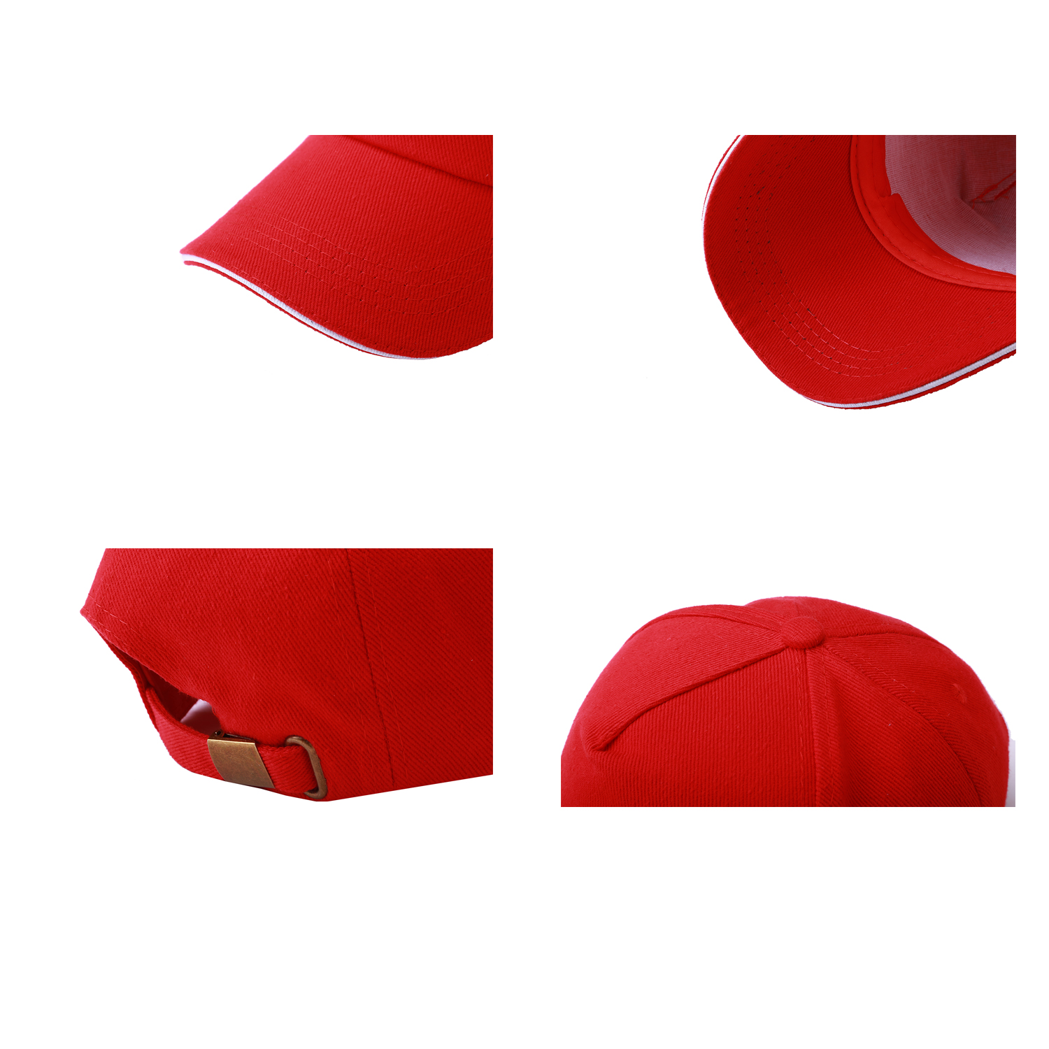 Stock Single-Yarn Drill Cotton 5 Panel Cap w/Double Buckle Back Fastener 14