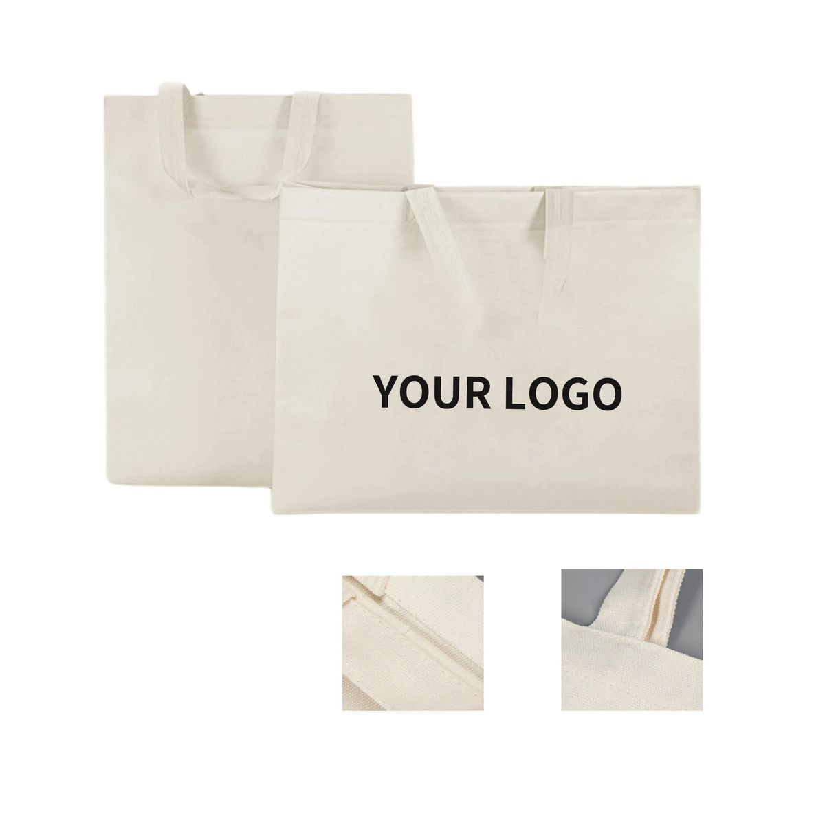 Cotton Canvas Tote with Spacious Interior and Strong Handles, custom tote bag with logo imprint 2